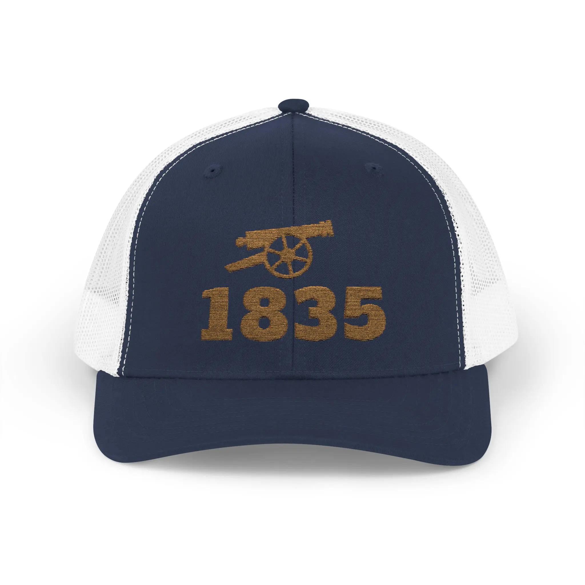 Gonzales Cannon 1835 Trucker Hat | Gold Embroidered Texas History Snapback - Image 17
