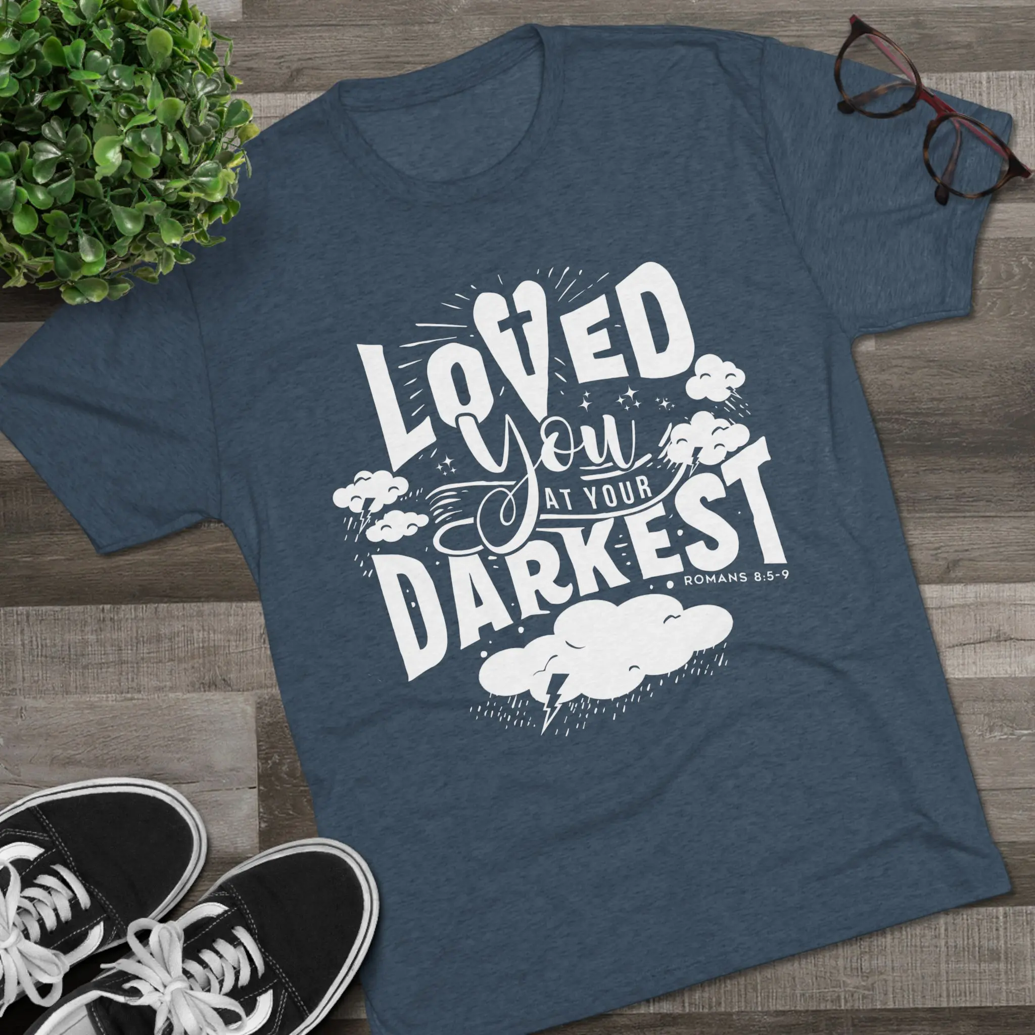 Loved You at Your Darkest T-Shirt | Christian Grace Tri-Blend Tee - Image 27