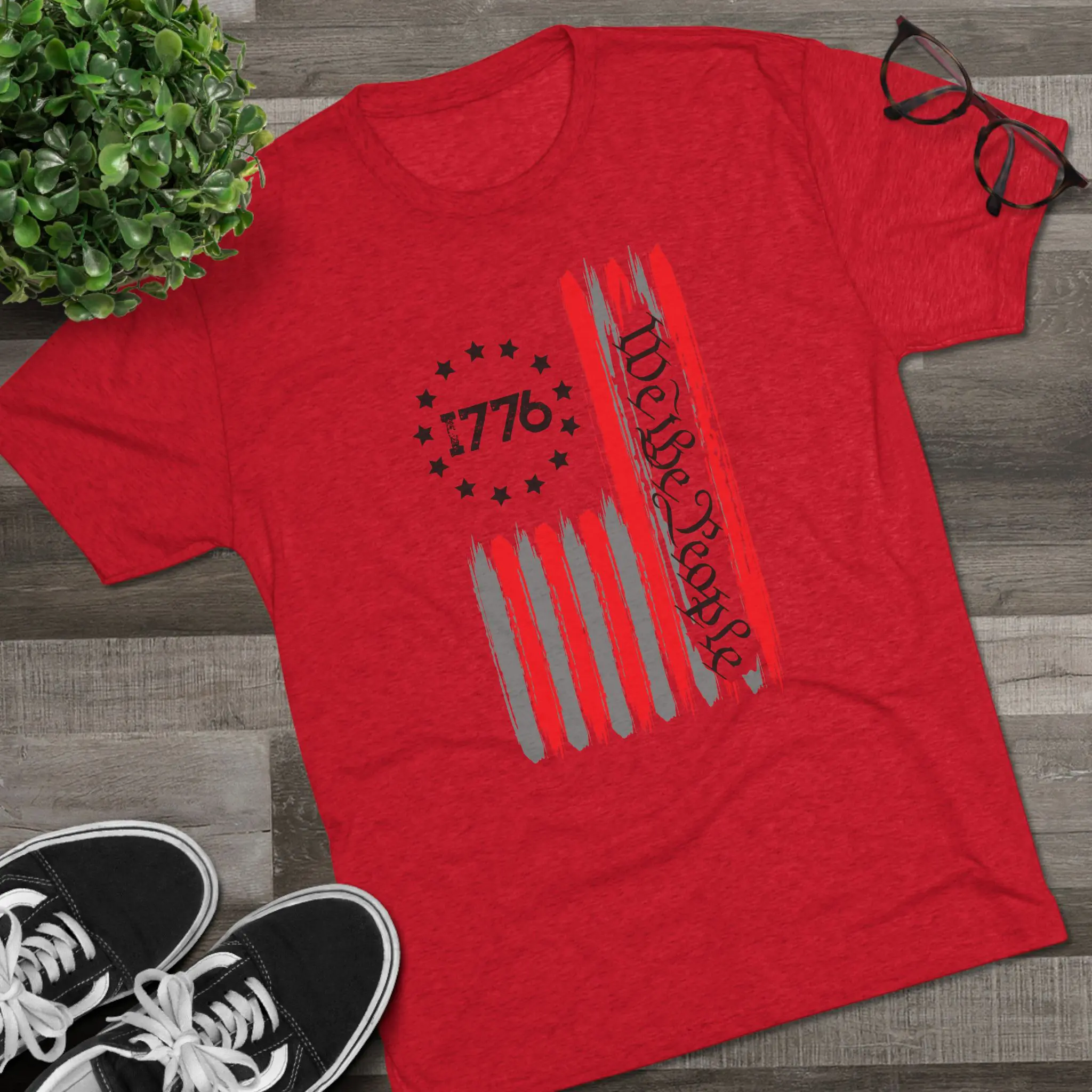 We the People 1776 Flag Tri-Blend Tee | Distressed Betsy Ross Flag Shirt - Image 19