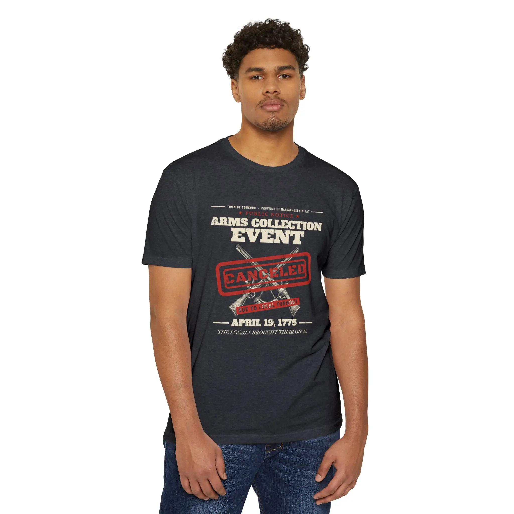 Concord Arms Collection Event T-Shirt | April 19, 1775 Funny Revolutionary War Tee - Image 11
