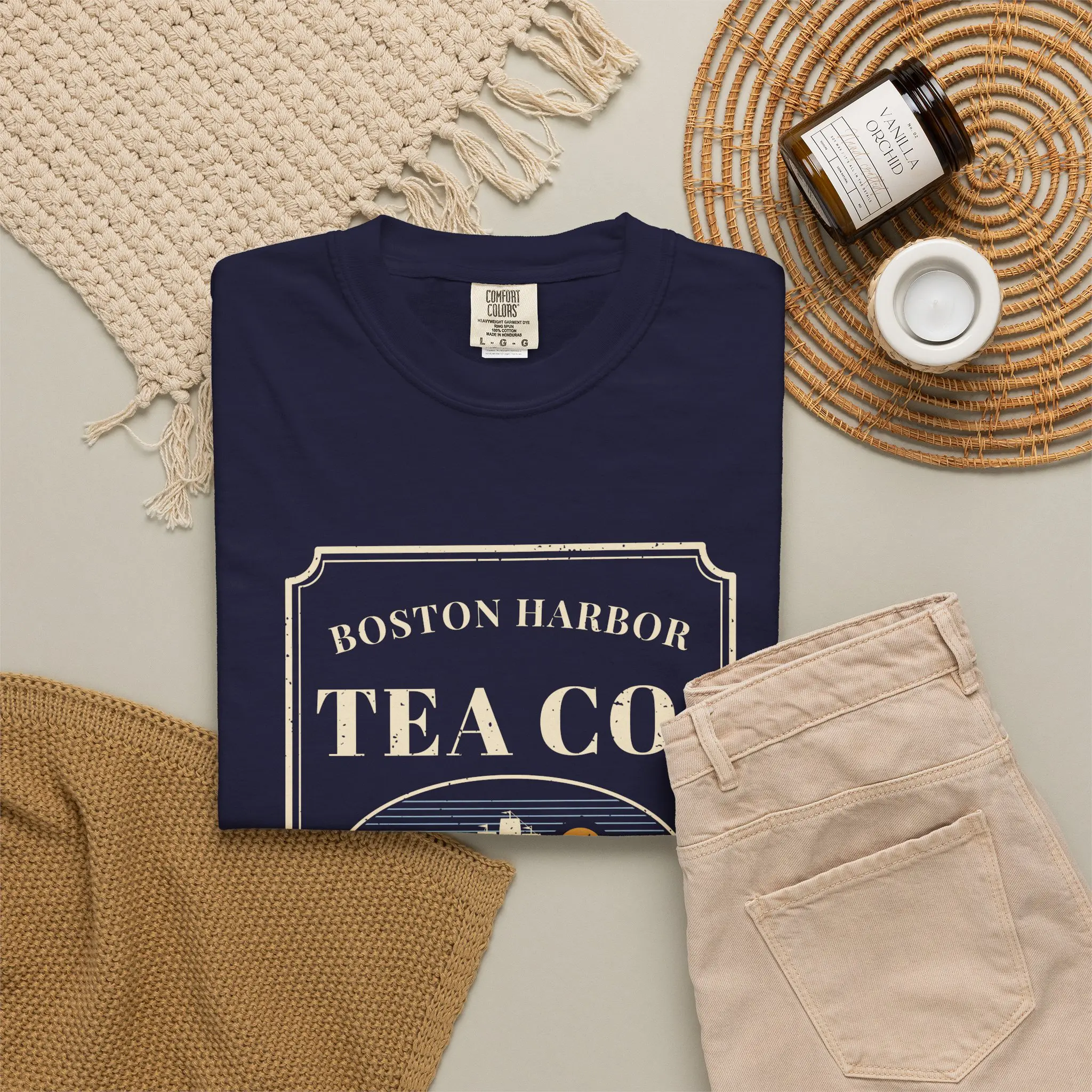 Boston Harbor Tea Co. T-Shirt | Funny Boston Tea Party History Garment-Dyed Tee - Image 16