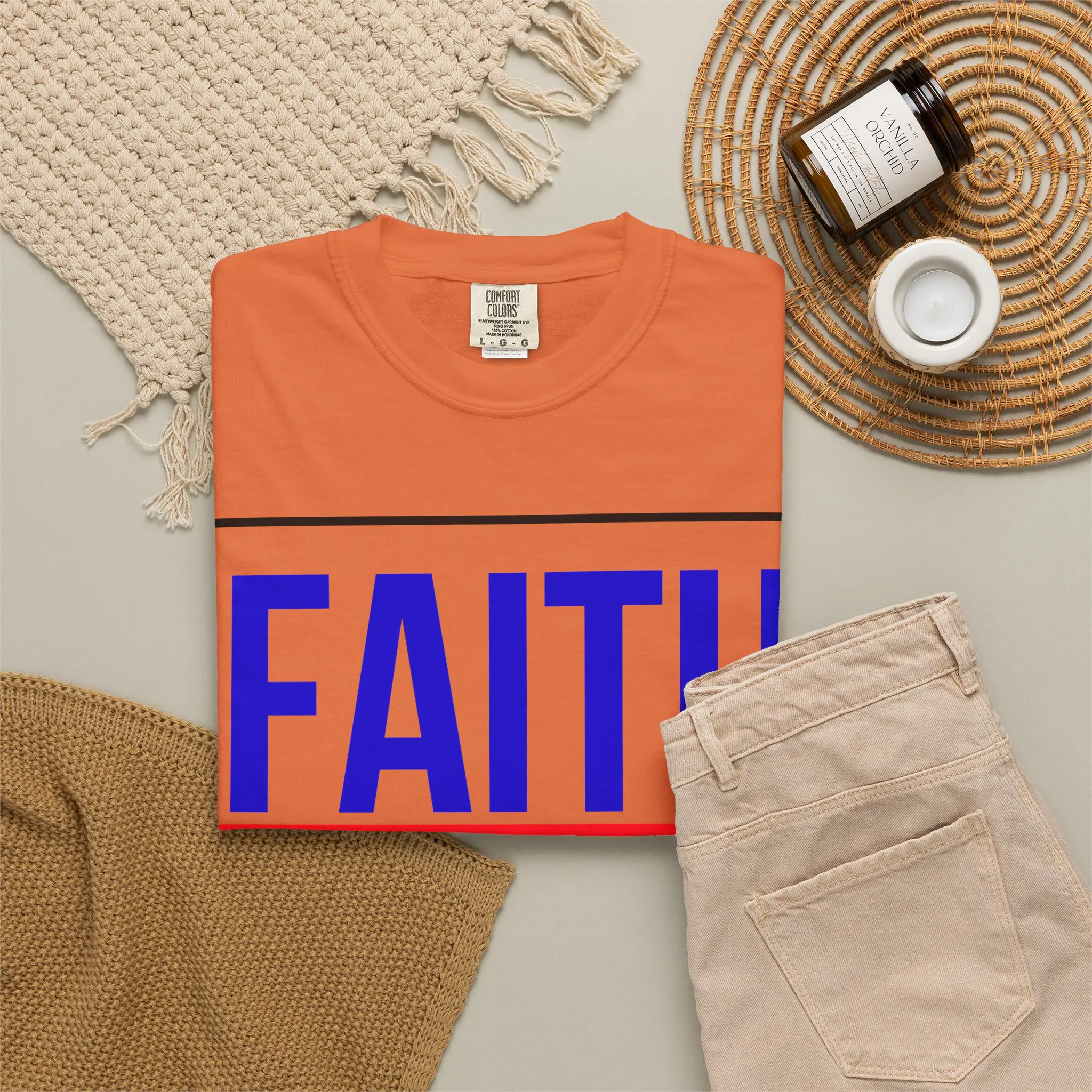 Faith Over Fear Psalm 118:6 Garment-Dyed Tee | Christian Statement Shirt - Image 12
