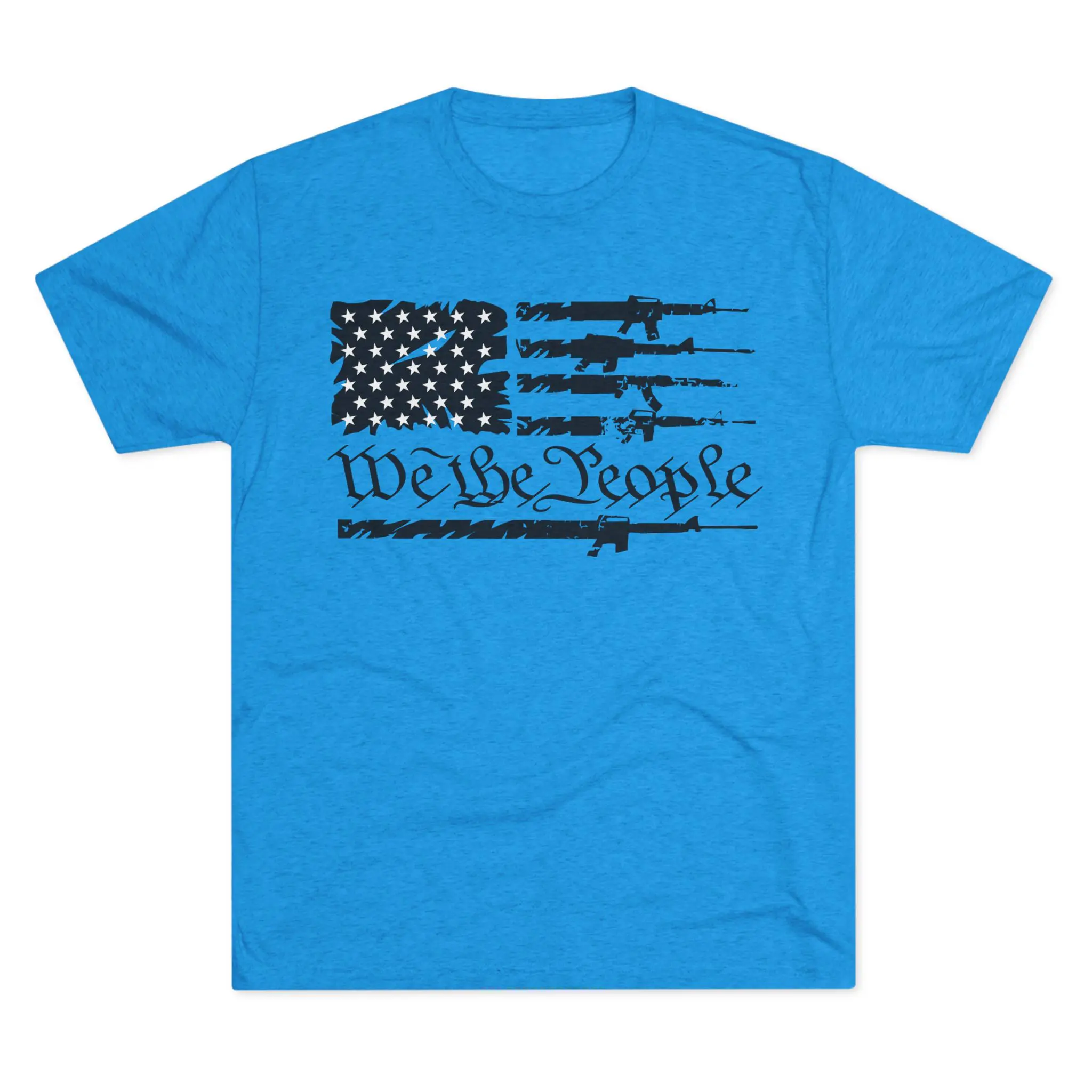 We the People Gun Flag Tri-Blend Tee | Rifle Stripe American Flag Shirt - Image 5