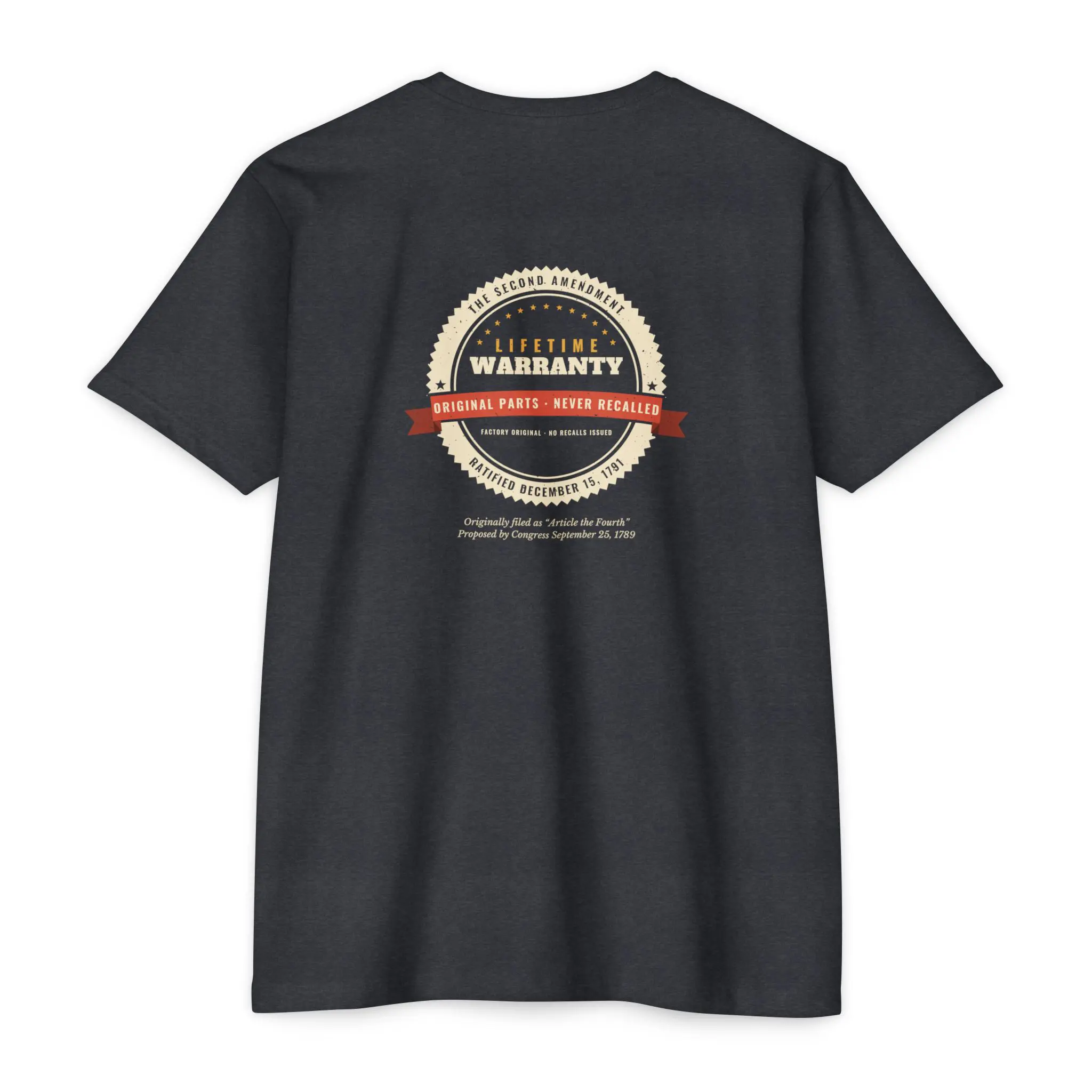 Lifetime Warranty 1791 T-Shirt | Second Amendment Front and Back Tee - Image 14