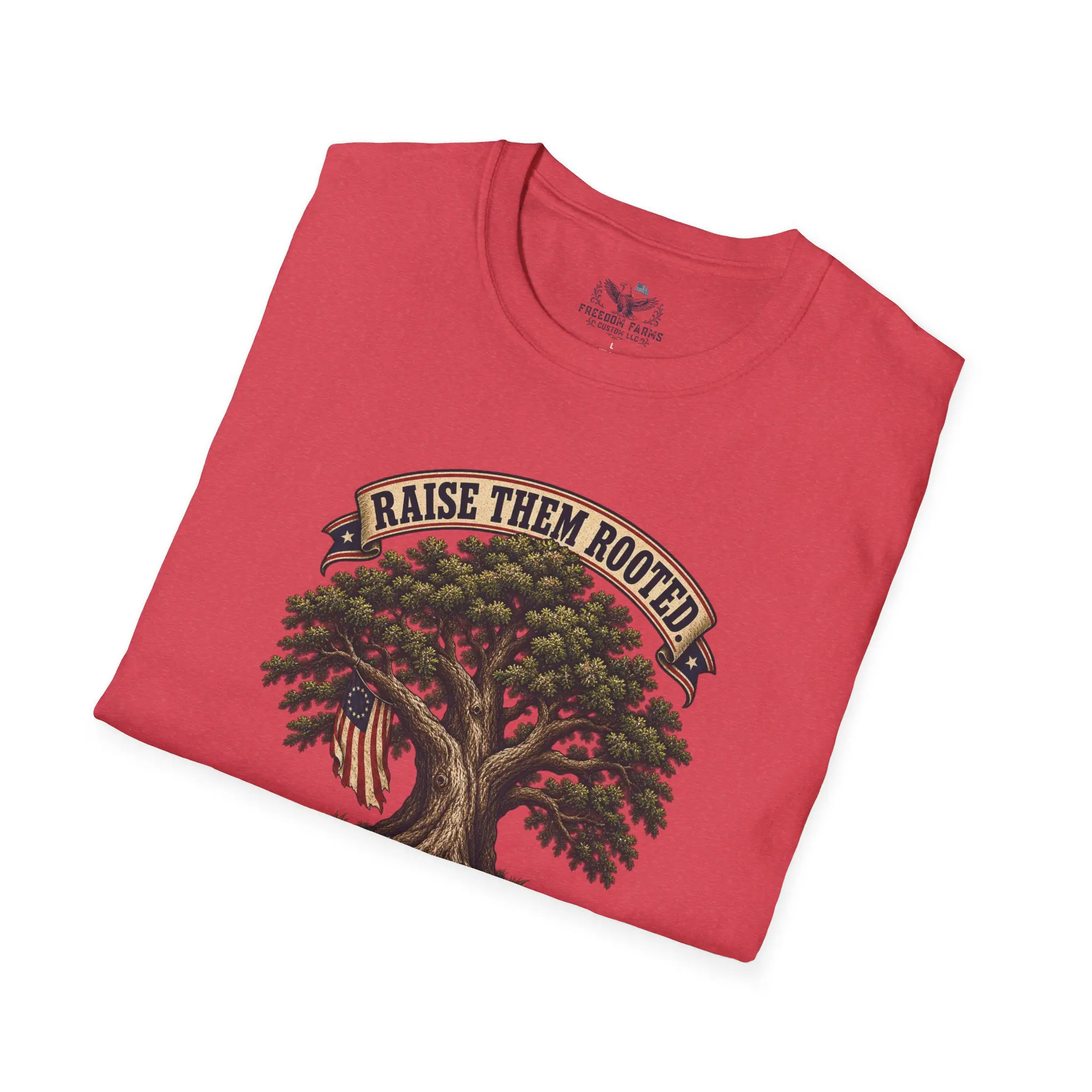 Raise Them Rooted, Raise Them Free T-Shirt | Faith and Flag Oak Tree Tee - Image 20