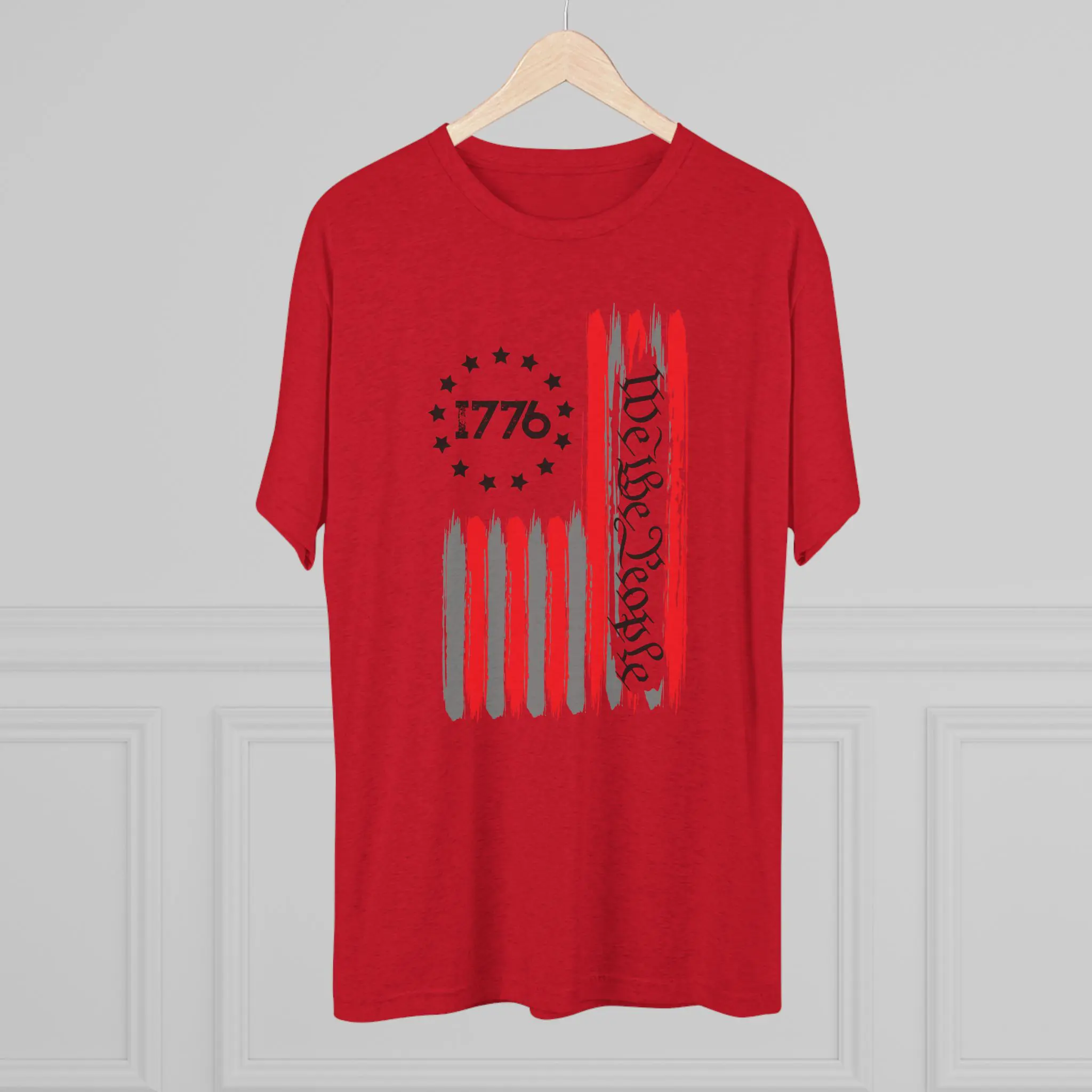 We the People 1776 Flag Tri-Blend Tee | Distressed Betsy Ross Flag Shirt - Image 20