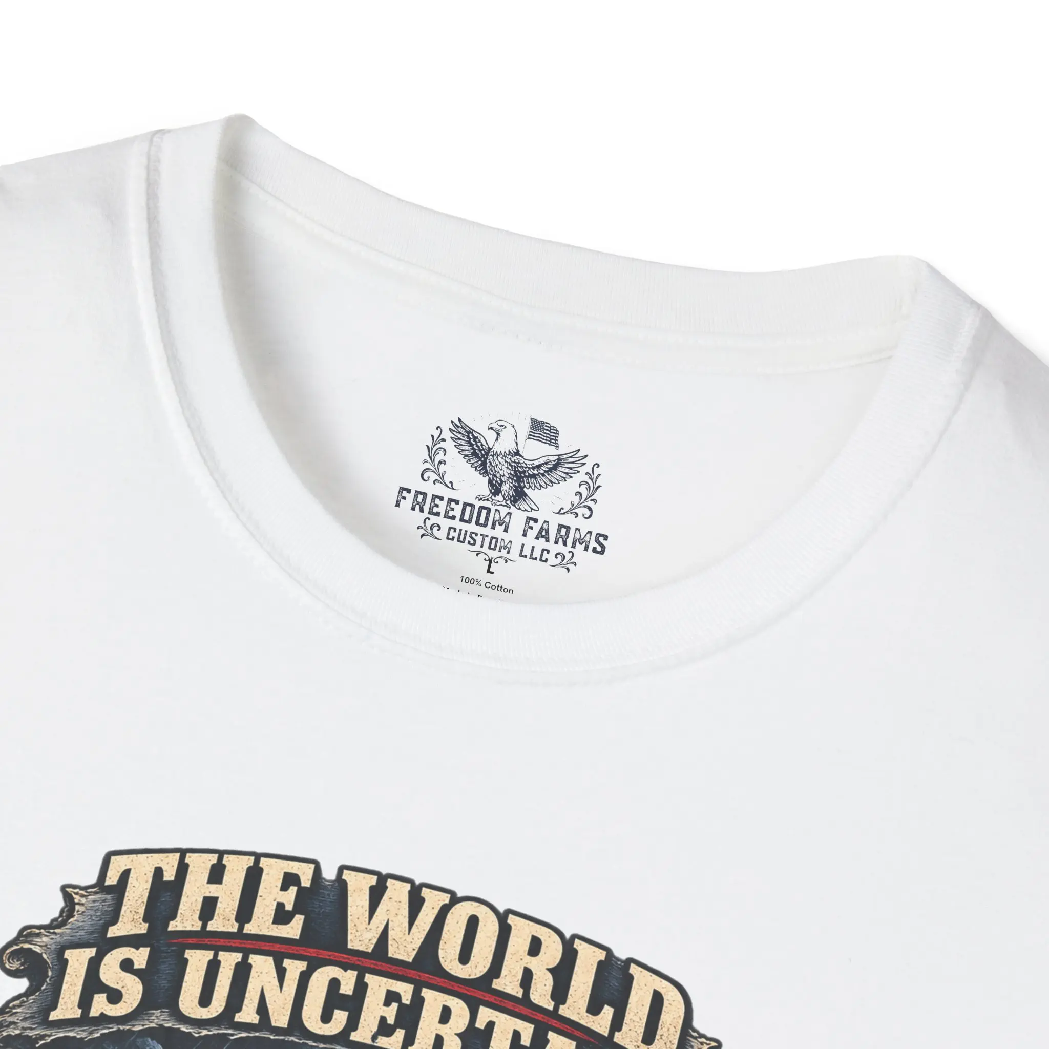 The World Is Uncertain, My Foundation Isn't T-Shirt | Christian Lighthouse Tee - Image 3