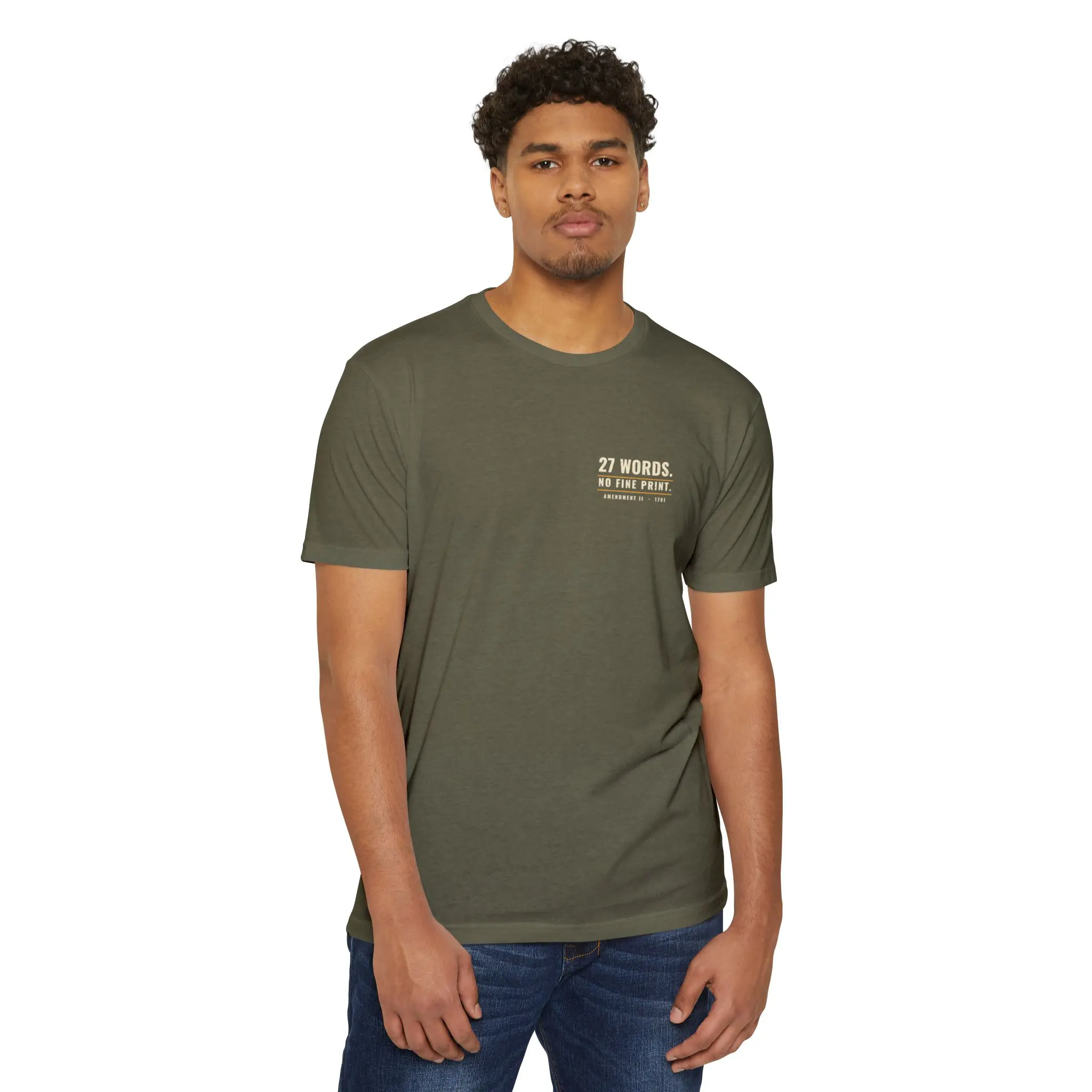 27 Words No Fine Print T-Shirt | Second Amendment Front and Back Tee - Image 7