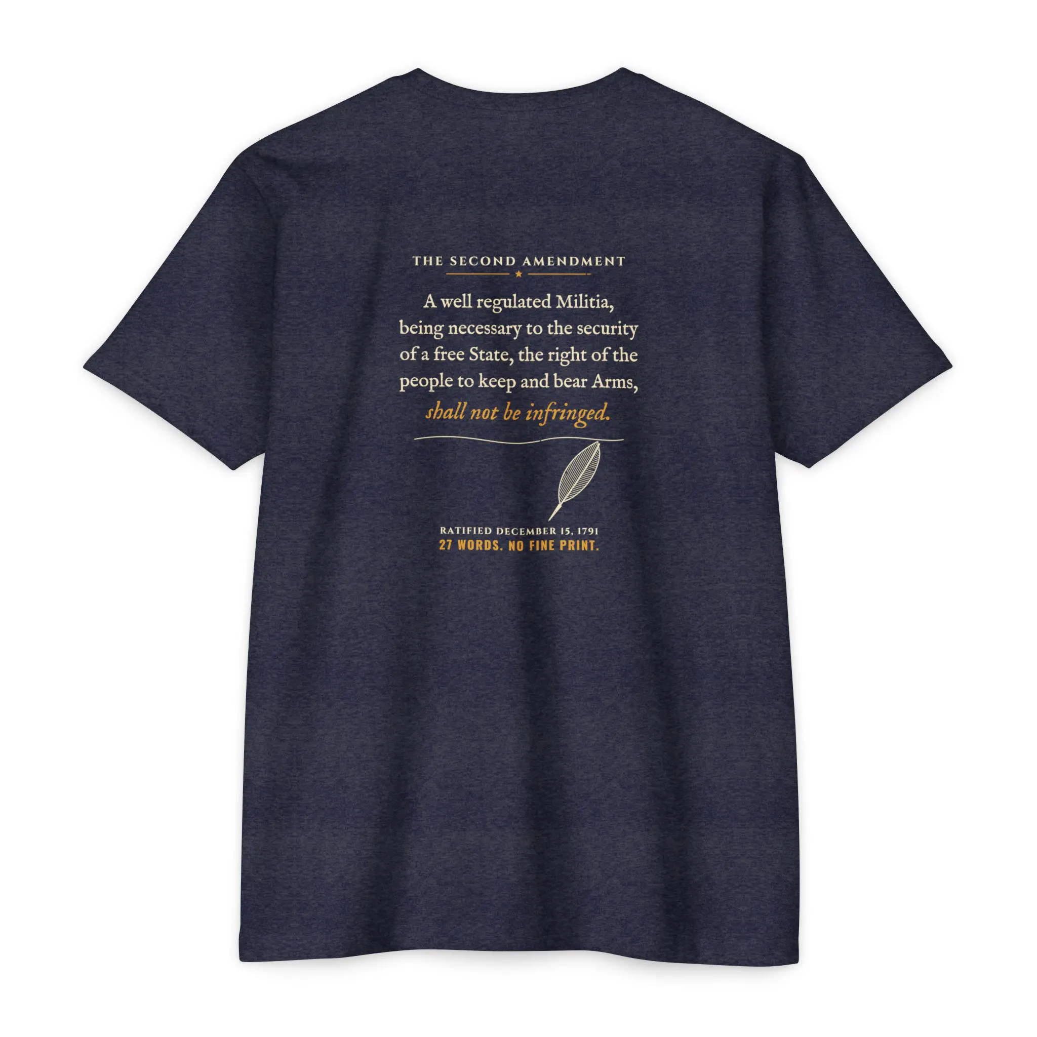 27 Words No Fine Print T-Shirt | Second Amendment Front and Back Tee - Image 10