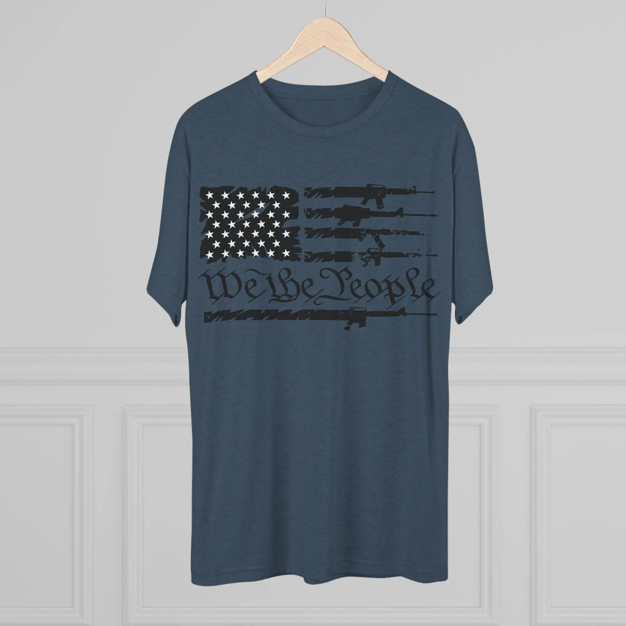 We the People Gun Flag Tri-Blend Tee | Rifle Stripe American Flag Shirt - Image 16
