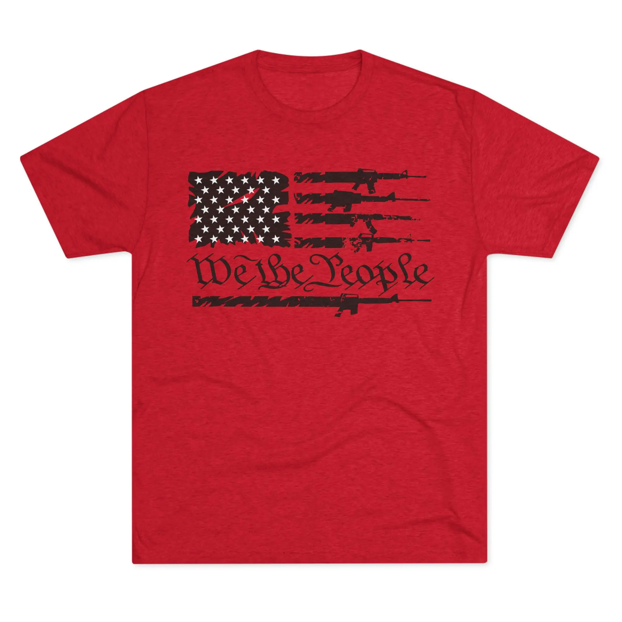We the People Gun Flag Tri-Blend Tee | Rifle Stripe American Flag Shirt - Image 25