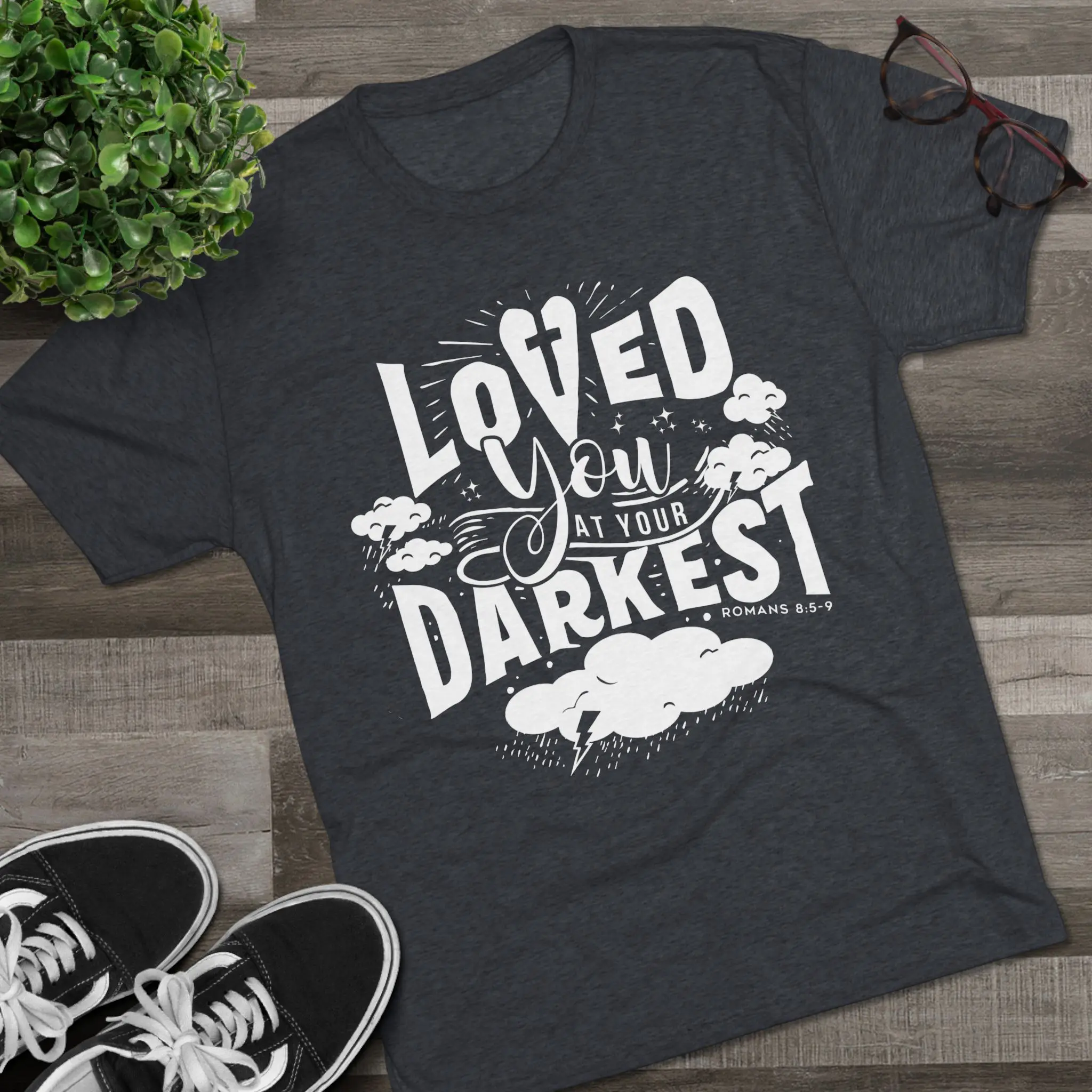 Loved You at Your Darkest T-Shirt | Christian Grace Tri-Blend Tee - Image 31