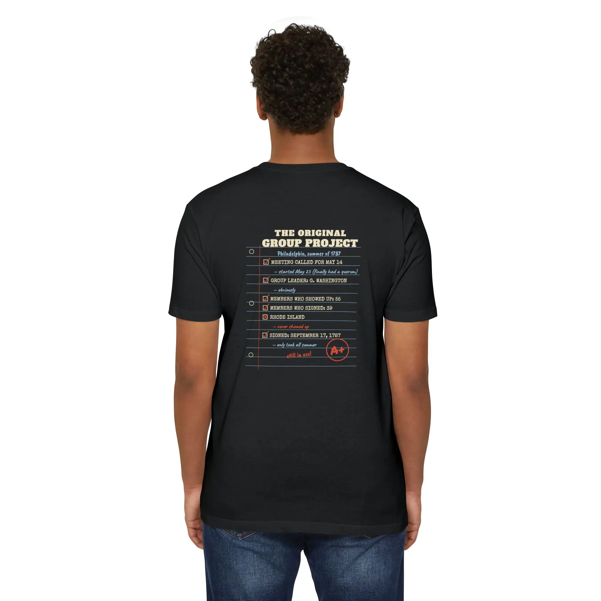 The Original Group Project T-Shirt | 1787 Convention Front and Back Tee - Image 20