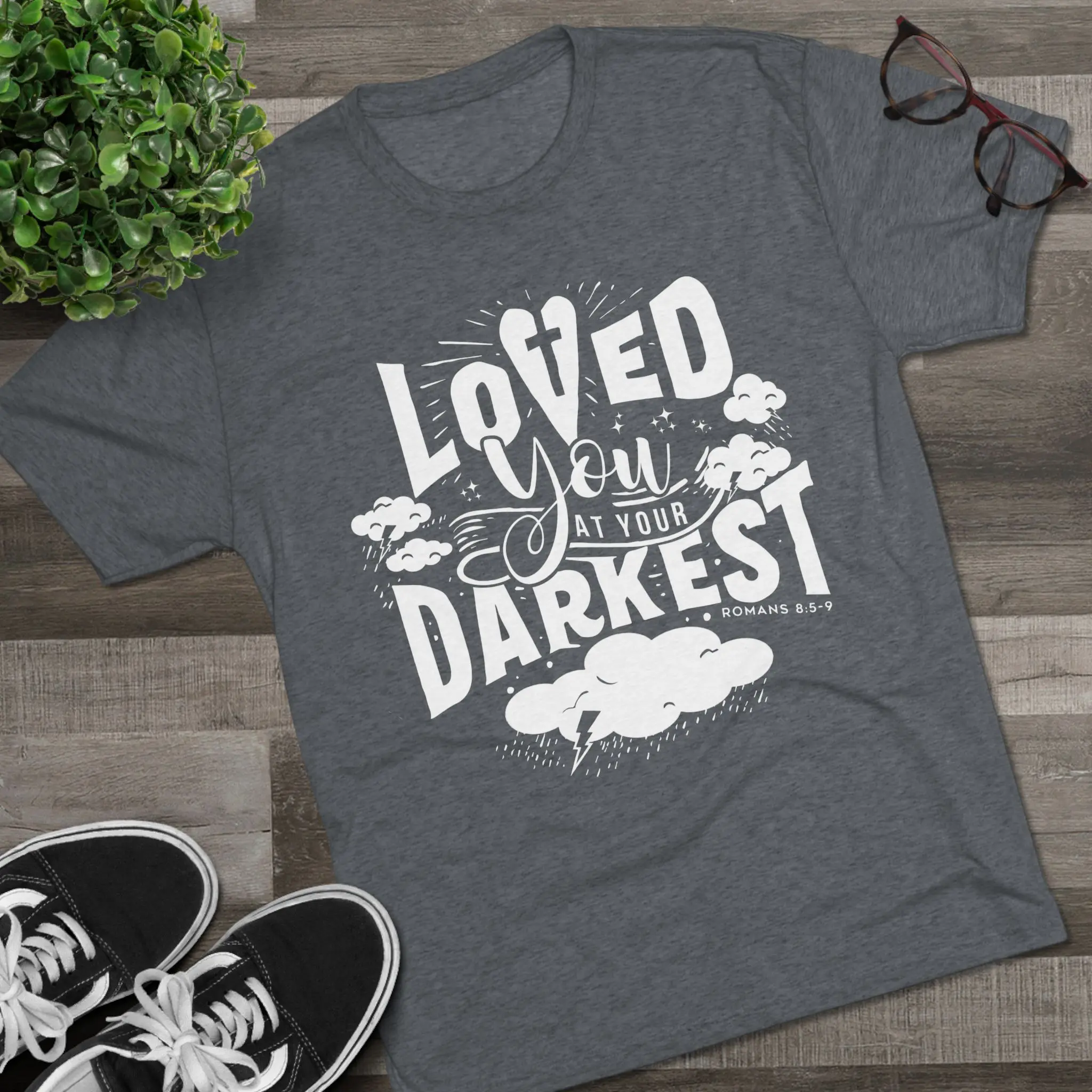 Loved You at Your Darkest T-Shirt | Christian Grace Tri-Blend Tee - Image 35