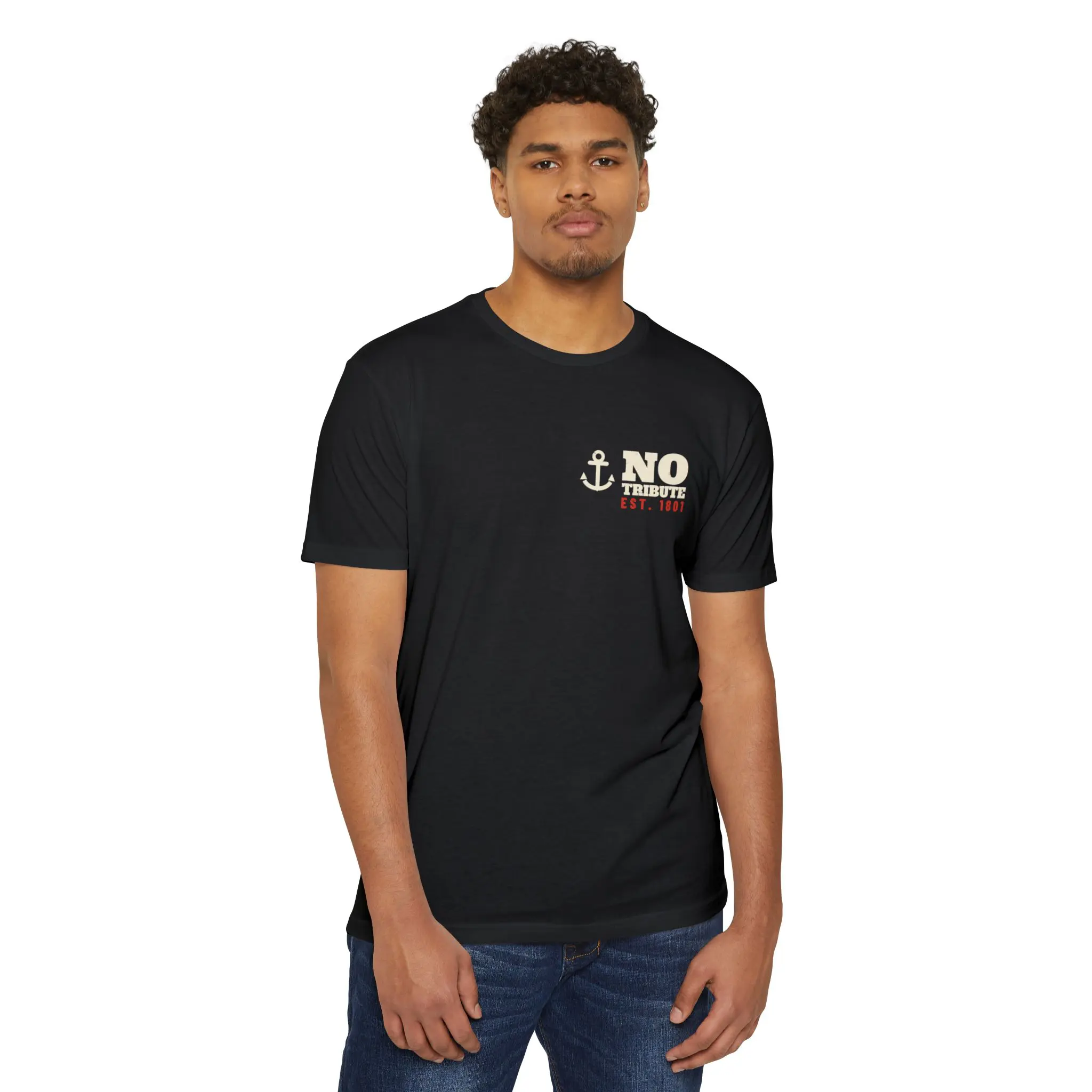 Tribute? Hard Pass. T-Shirt | 1801 Barbary War Navy Front and Back Tee - Image 15