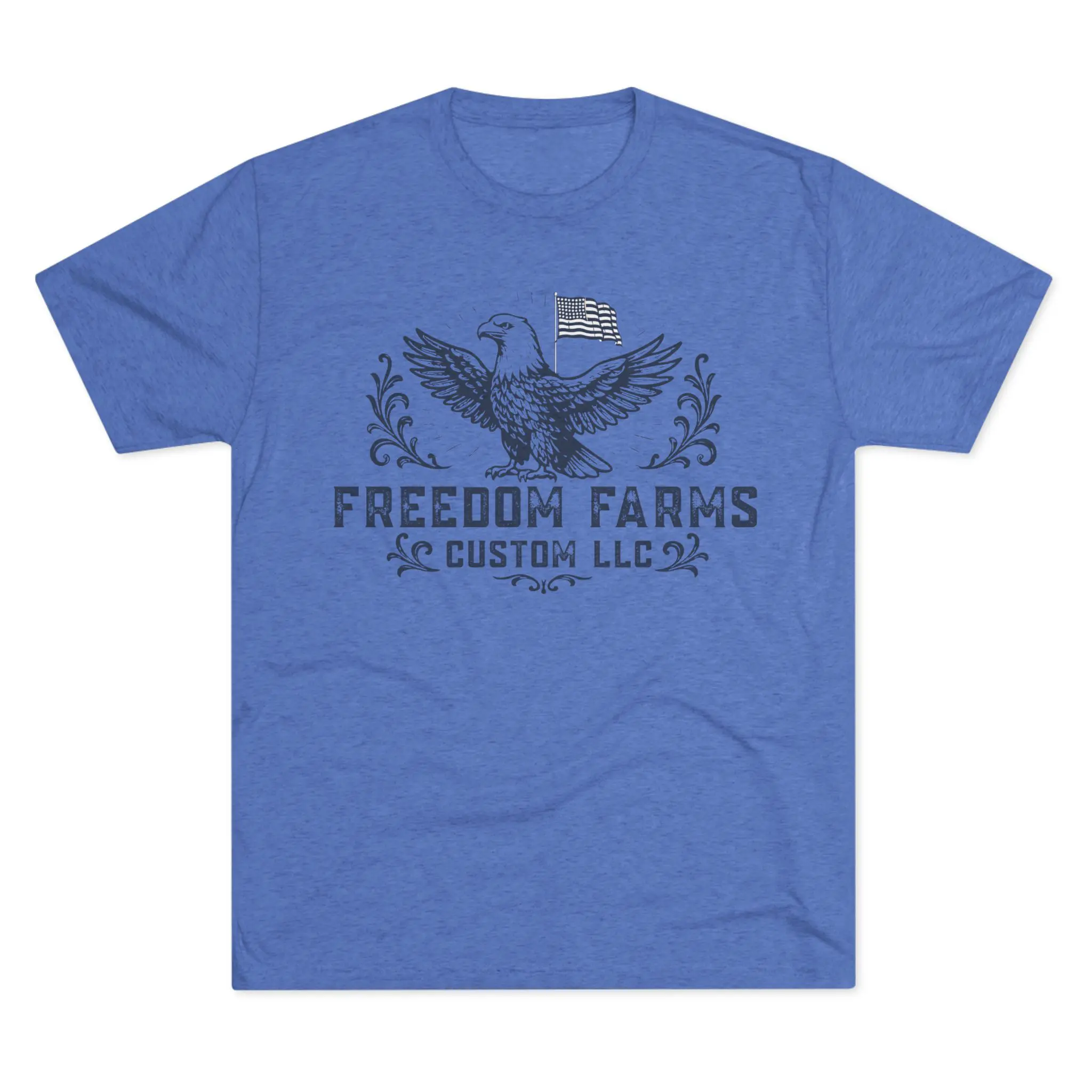 Freedom Farms Custom Eagle and Flag Logo Tee | Signature Tri-Blend Shirt - Image 9