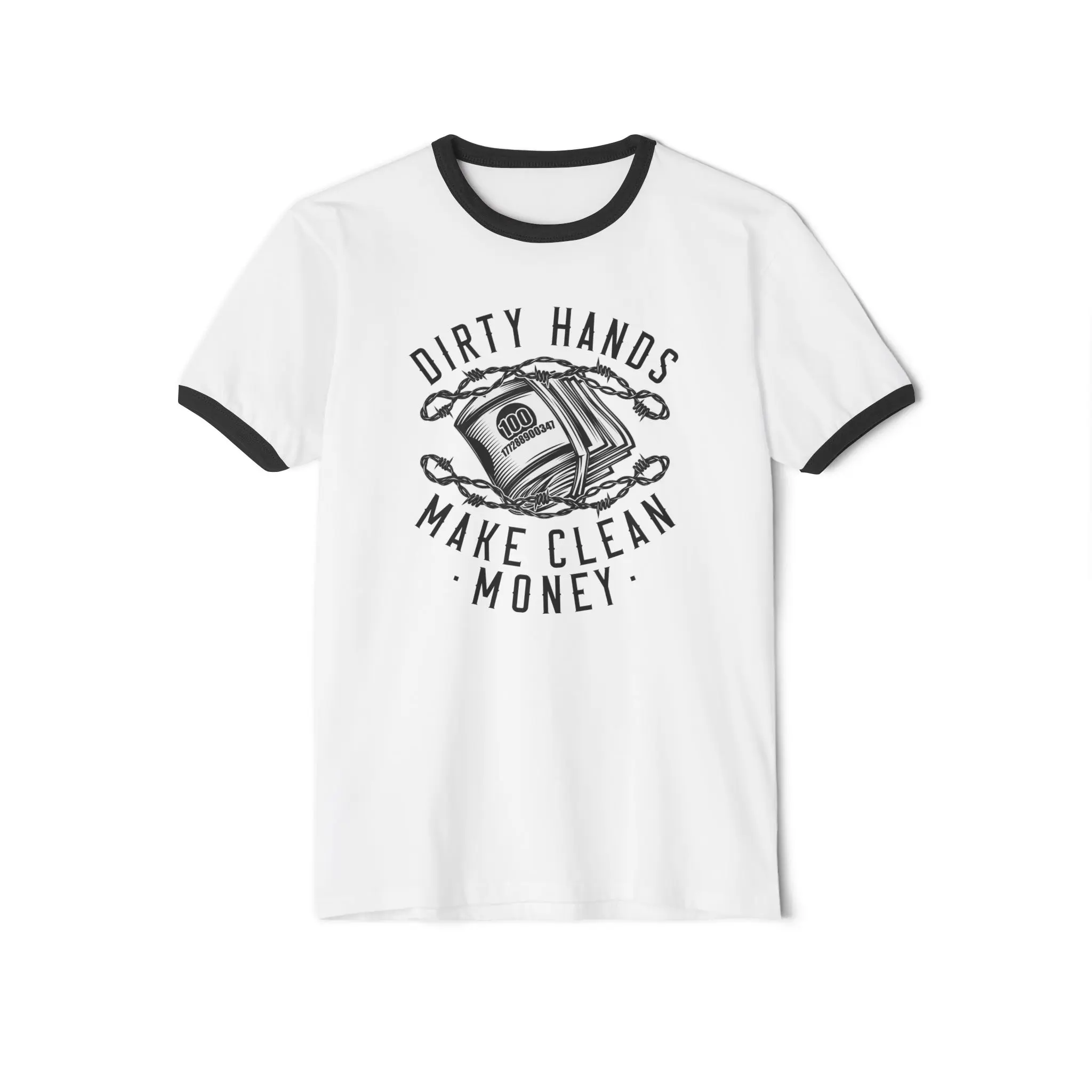 Dirty Hands Make Clean Money Ringer Tee | Hard Work Blue Collar Shirt - Image 13