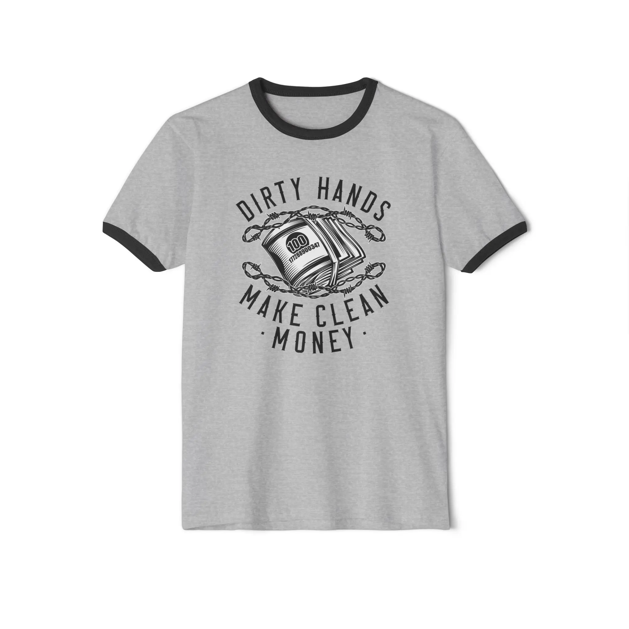 Dirty Hands Make Clean Money Ringer Tee | Hard Work Blue Collar Shirt - Image 5