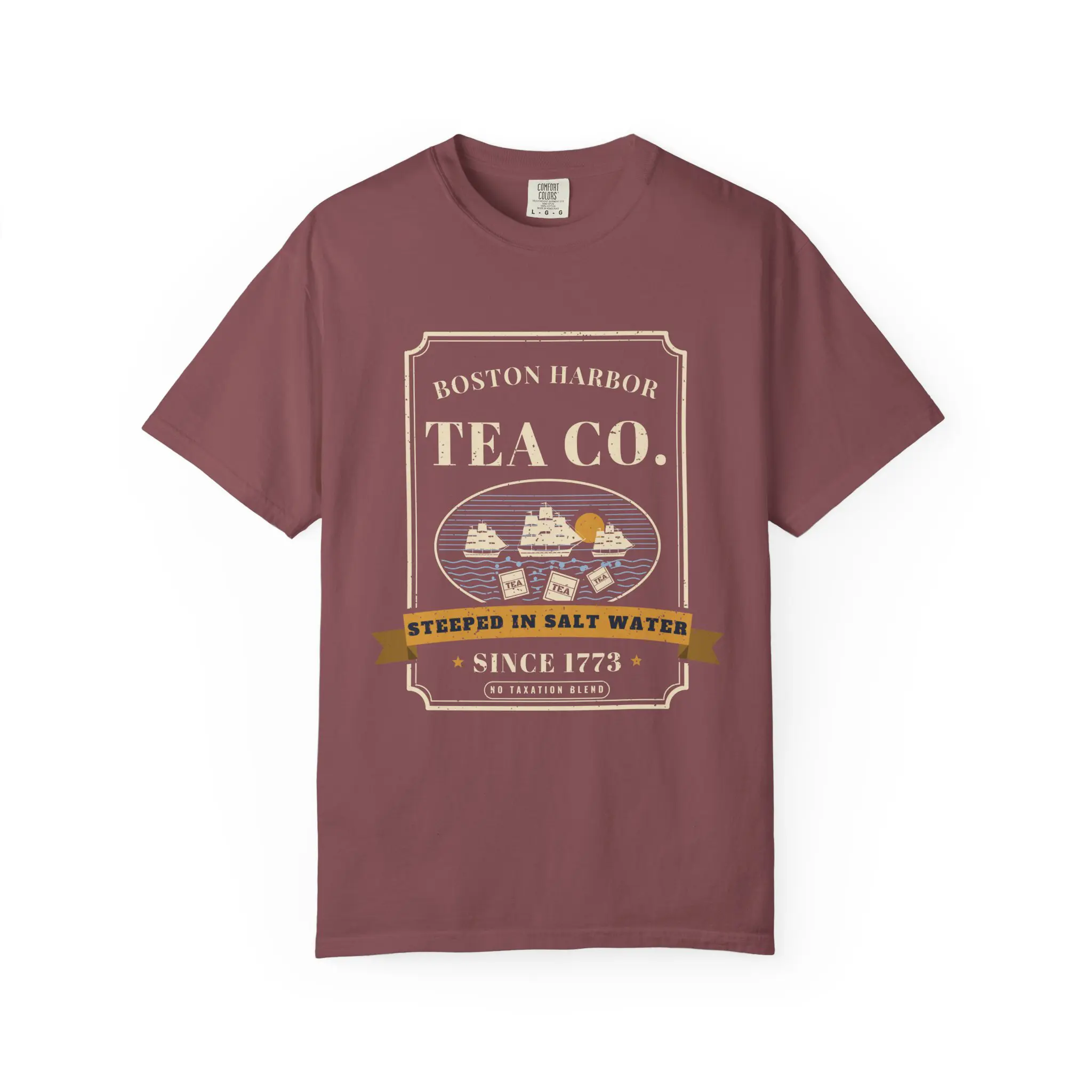 Boston Harbor Tea Co. T-Shirt | Funny Boston Tea Party History Garment-Dyed Tee