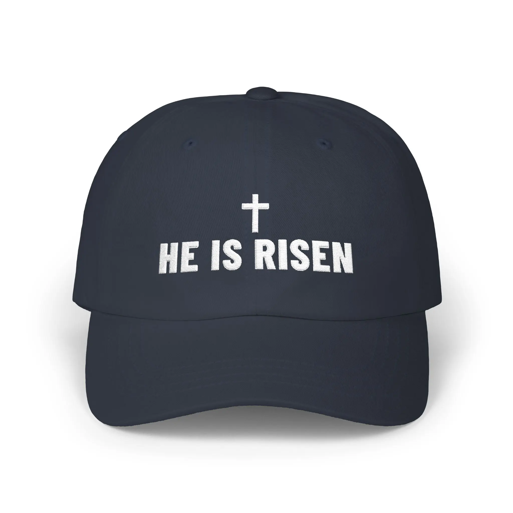 He Is Risen Dad Hat | Embroidered Empty Cross Christian Cap
