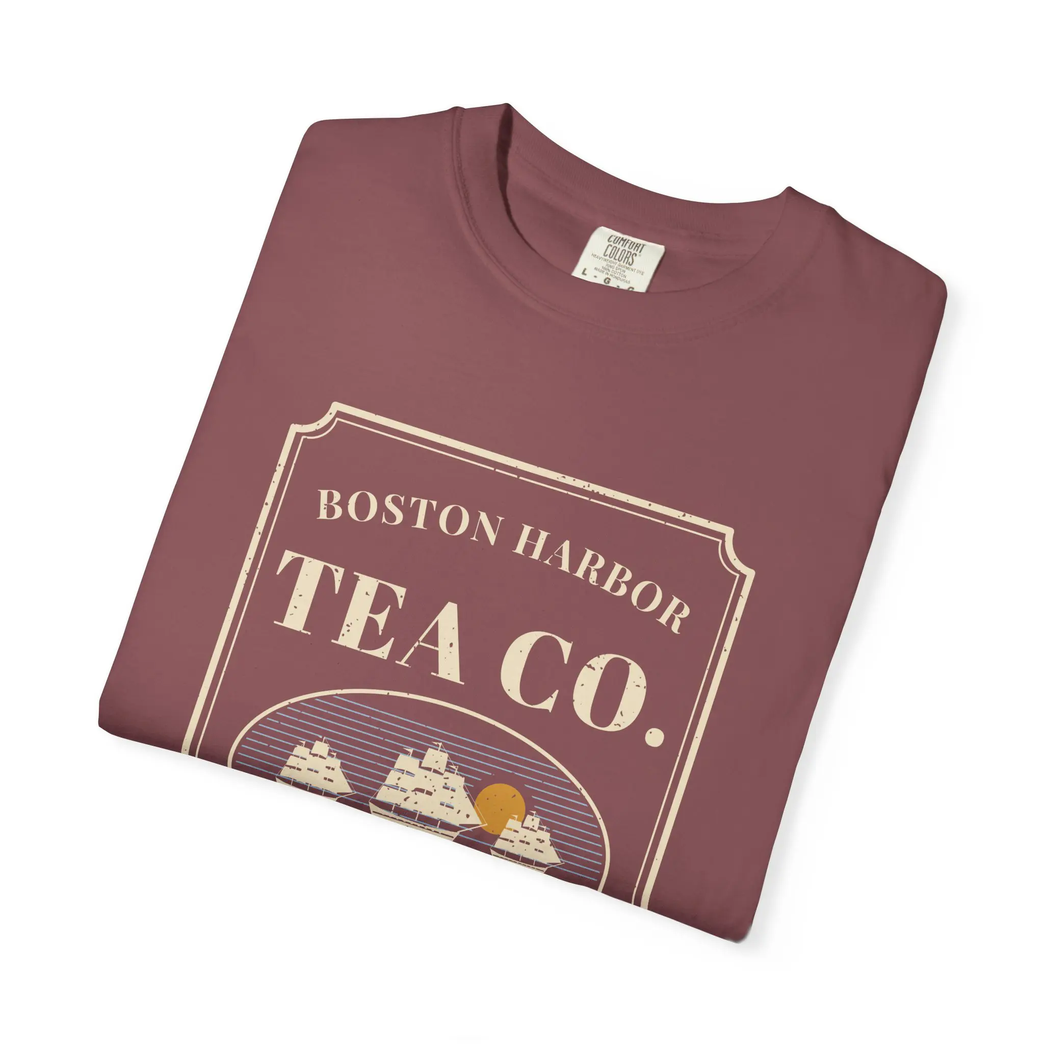 Boston Harbor Tea Co. T-Shirt | Funny Boston Tea Party History Garment-Dyed Tee - Image 3