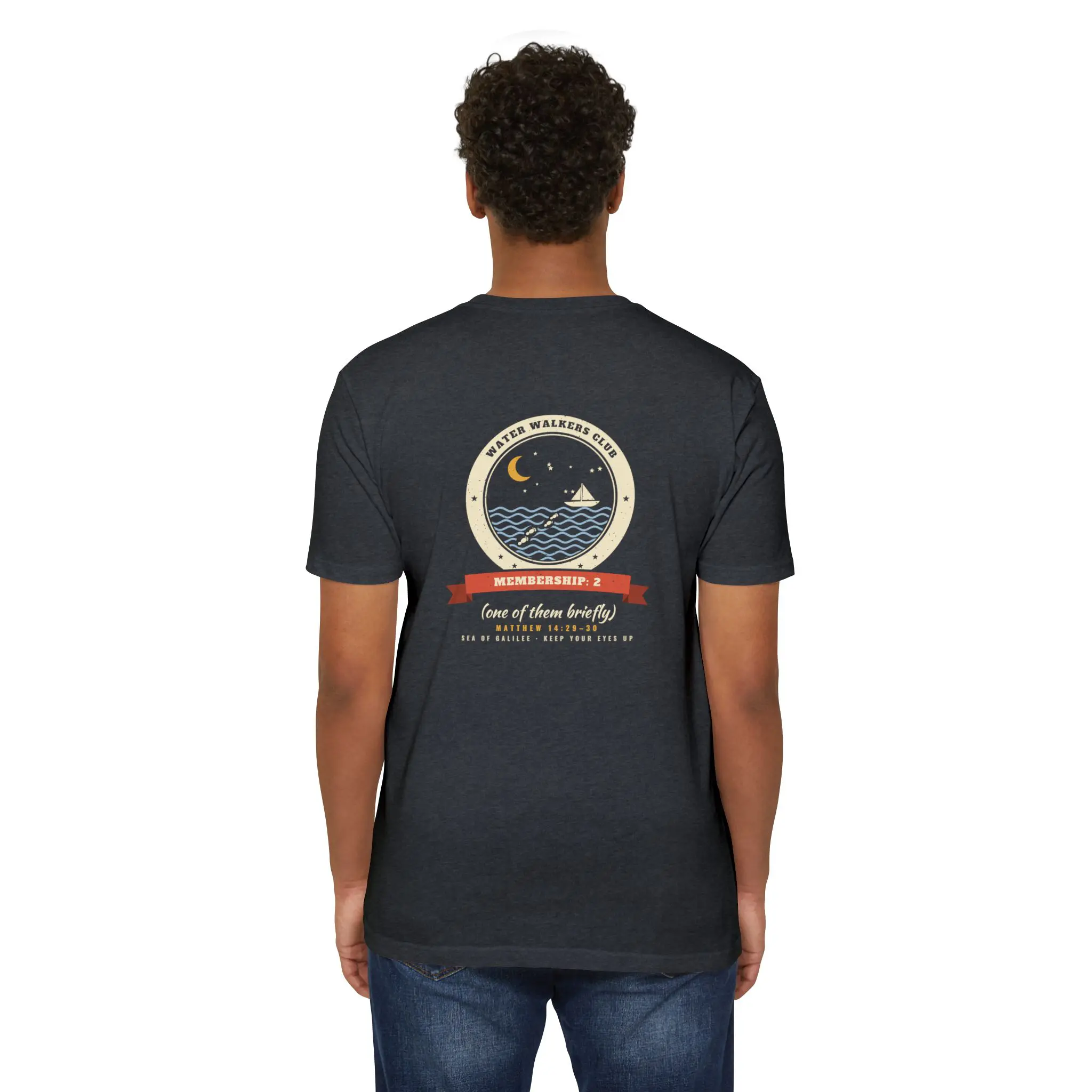 Water Walkers Club T-Shirt | Matthew 14 Front and Back Tee - Image 16