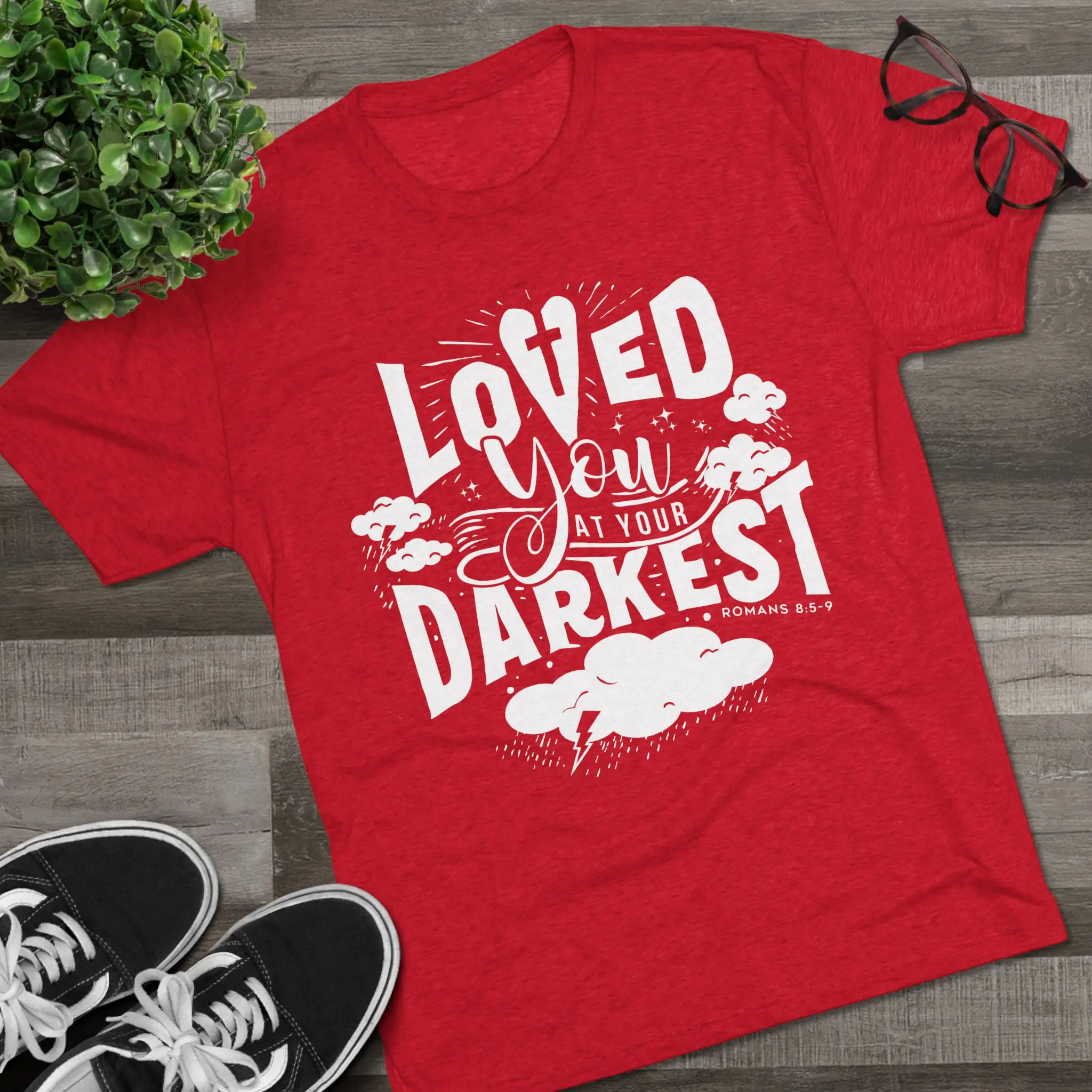 Loved You at Your Darkest T-Shirt | Christian Grace Tri-Blend Tee - Image 43