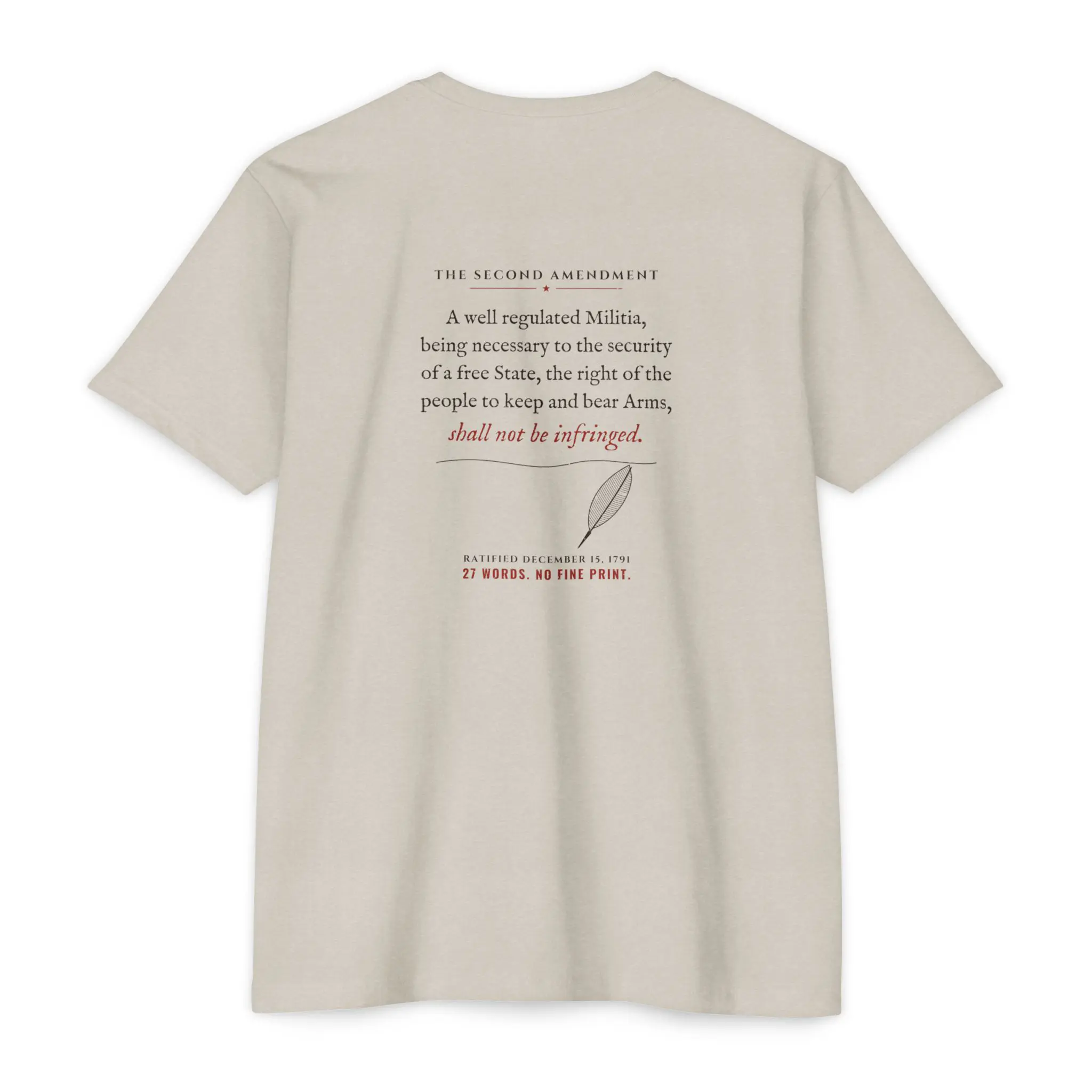27 Words No Fine Print T-Shirt | Second Amendment Front and Back Tee - Image 2