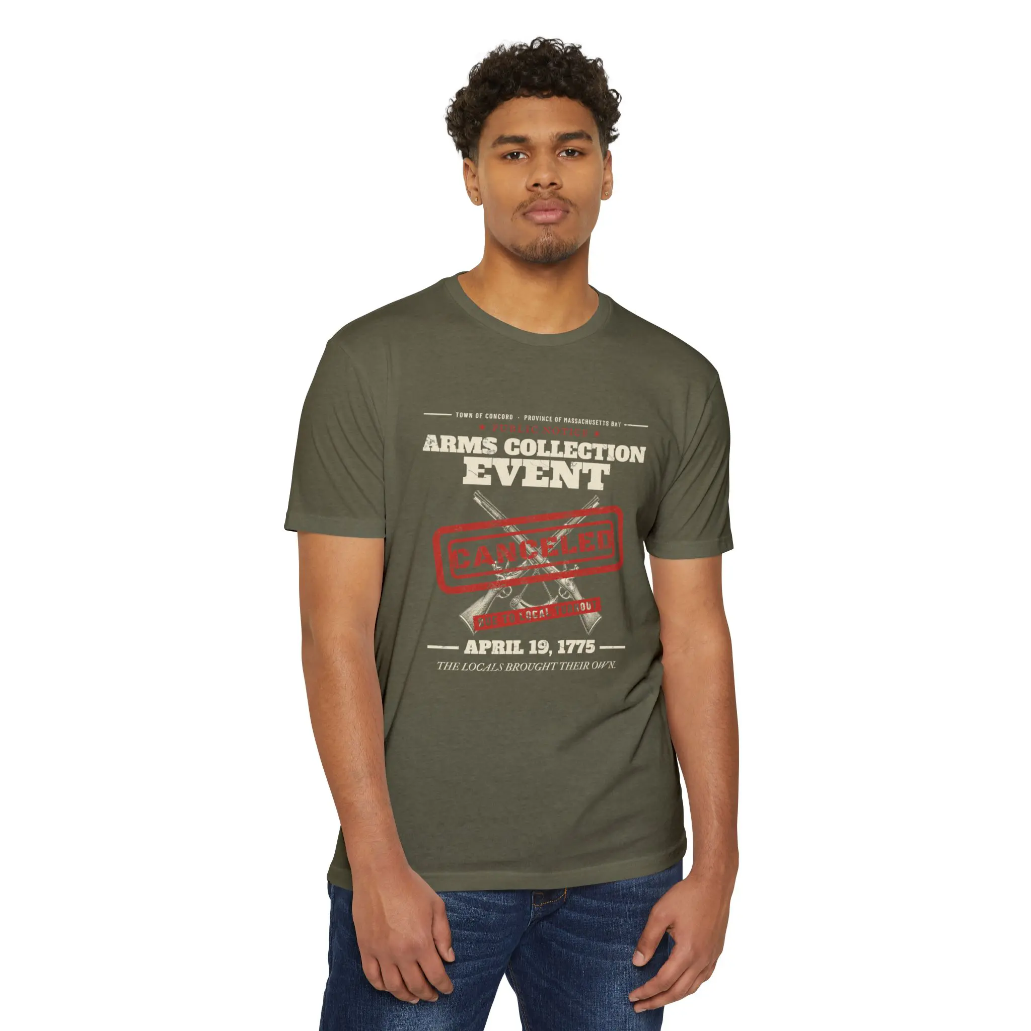 Concord Arms Collection Event T-Shirt | April 19, 1775 Funny Revolutionary War Tee - Image 3