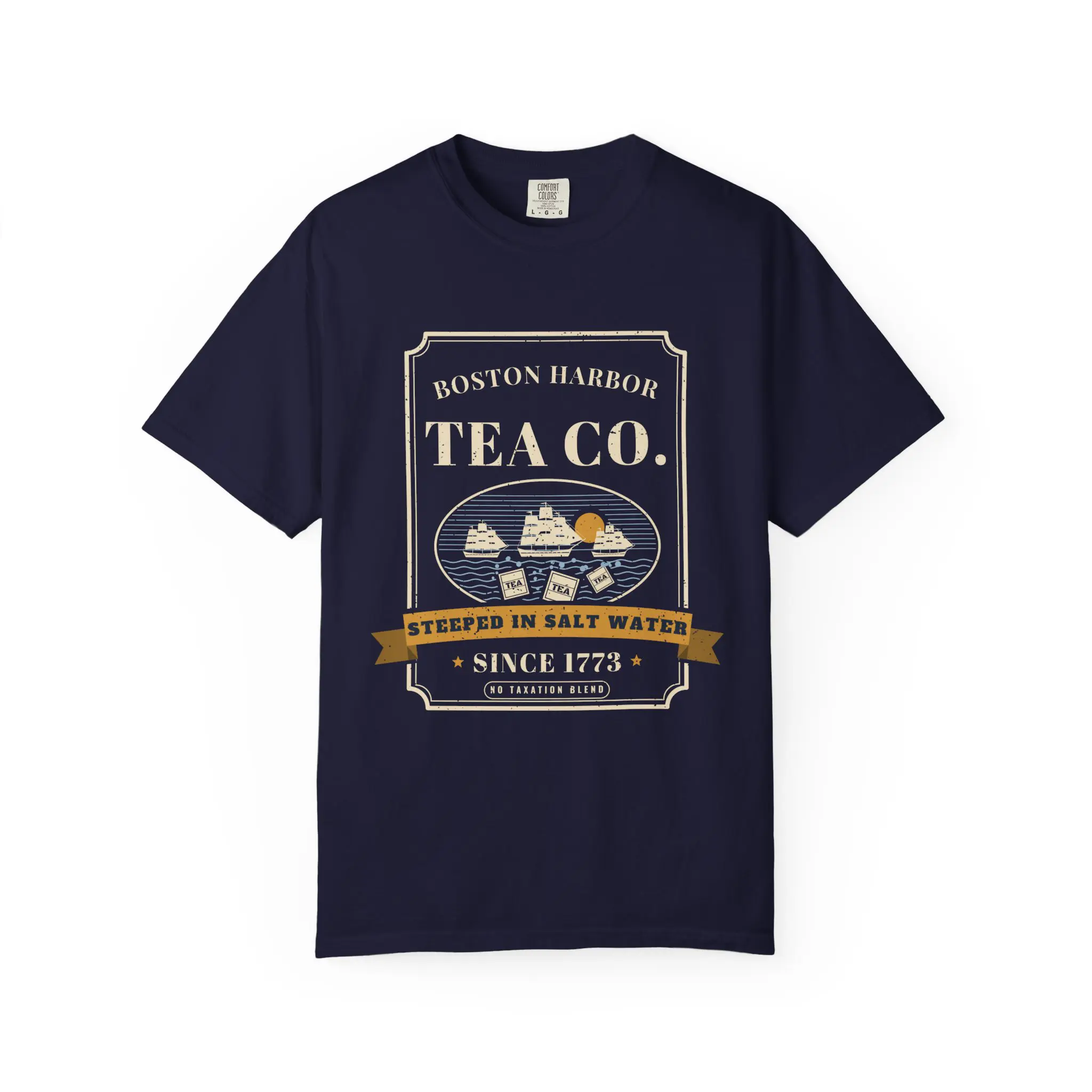 Boston Harbor Tea Co. T-Shirt | Funny Boston Tea Party History Garment-Dyed Tee - Image 13