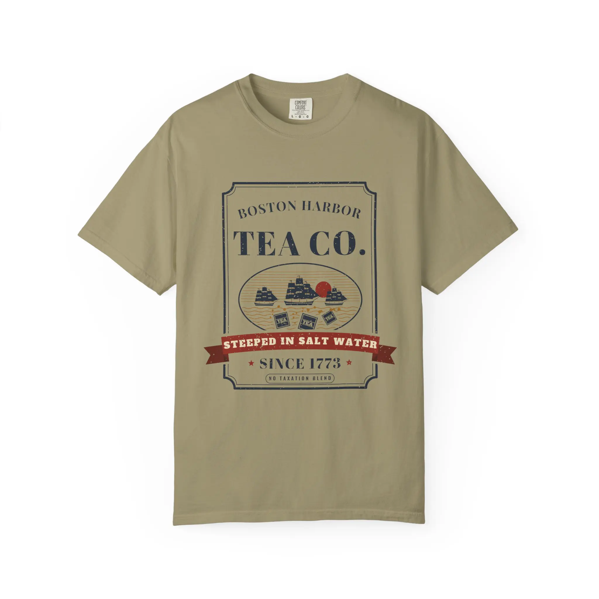 Boston Harbor Tea Co. T-Shirt | Funny Boston Tea Party History Garment-Dyed Tee - Image 9