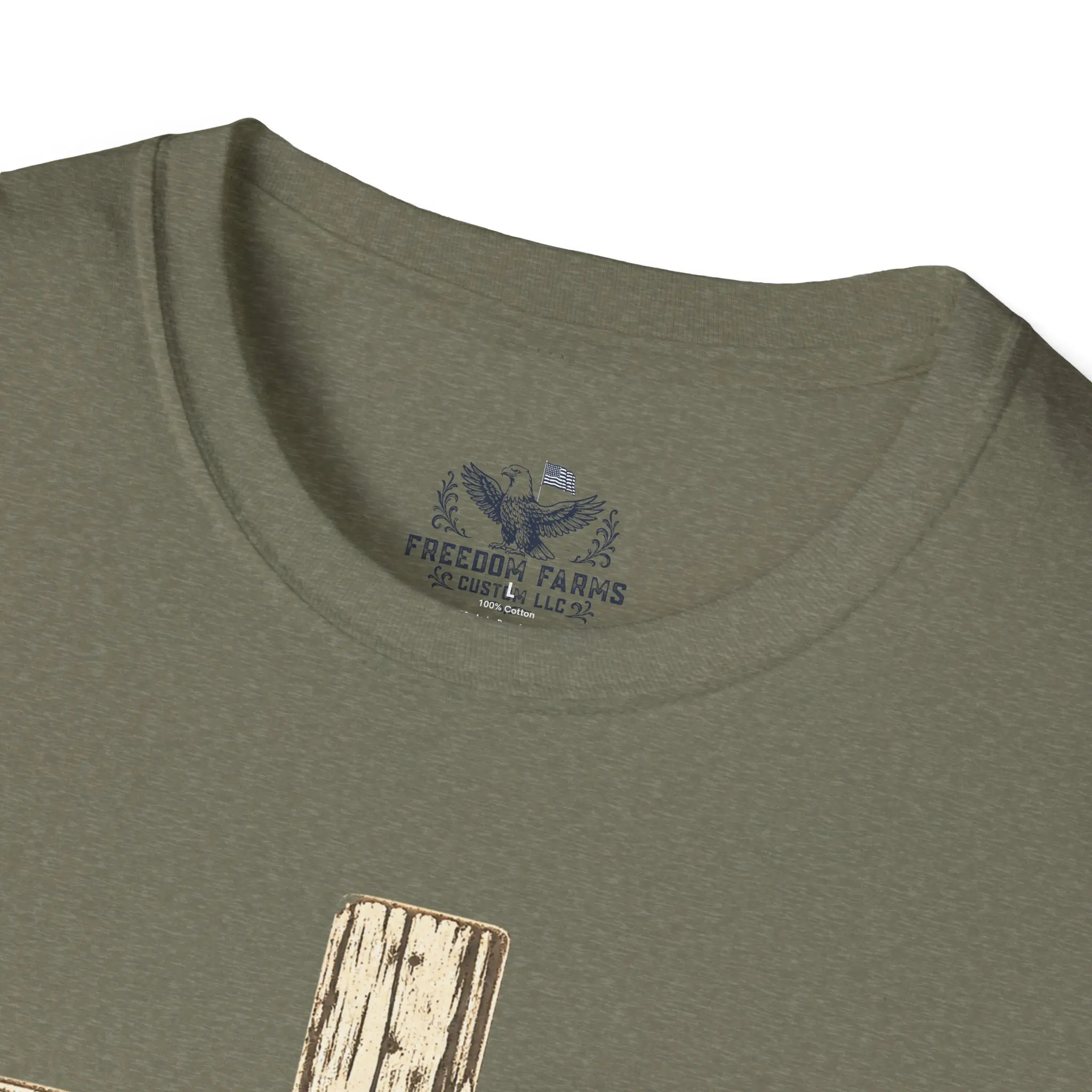 Faith Family Freedom T-Shirt | Rustic Wooden Cross Christian Patriot Tee - Image 7