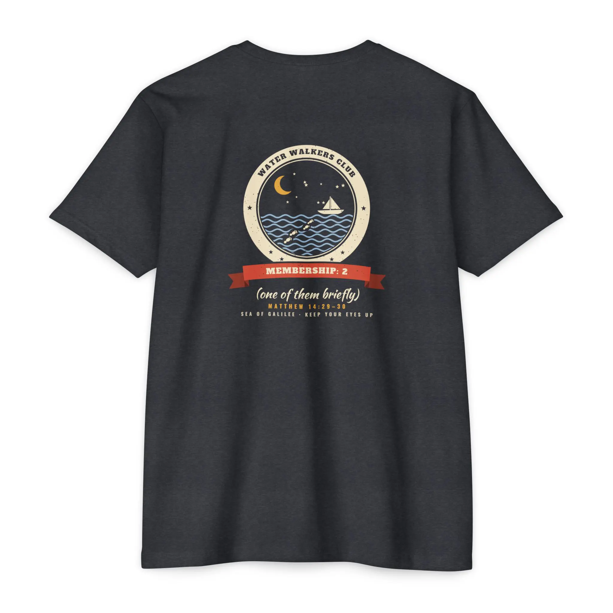 Water Walkers Club T-Shirt | Matthew 14 Front and Back Tee - Image 14