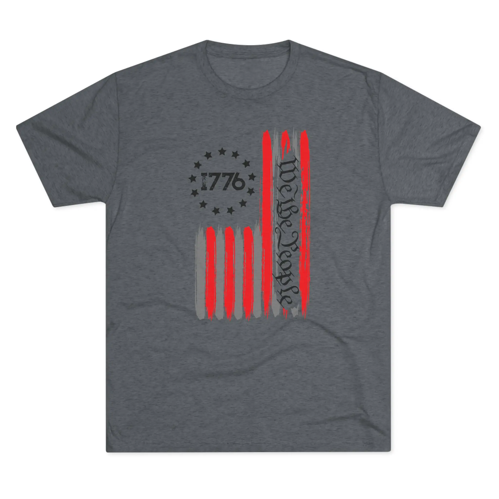 We the People 1776 Flag Tri-Blend Tee | Distressed Betsy Ross Flag Shirt - Image 9