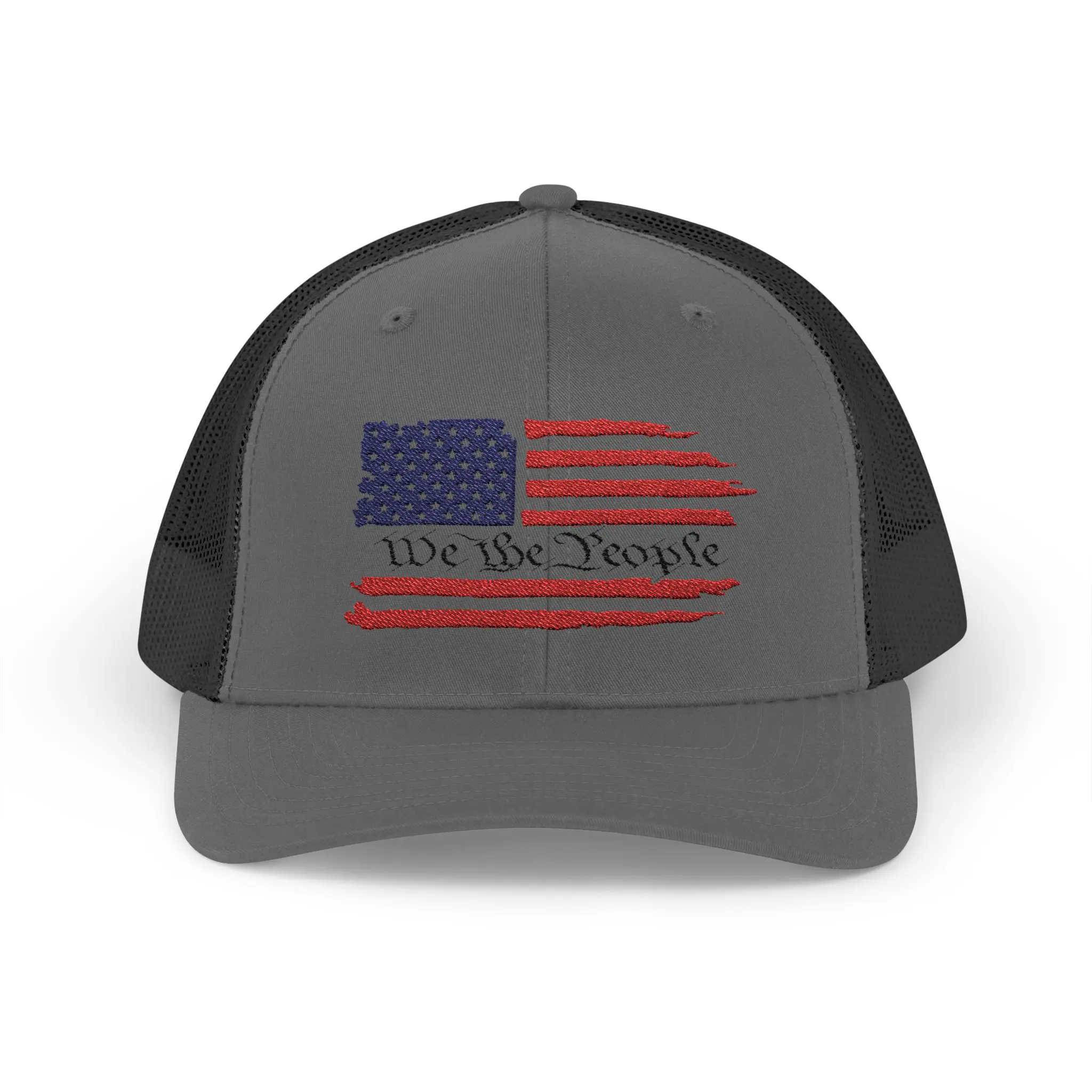 We the People American Flag Trucker Hat | Embroidered Patriotic Snapback - Image 5