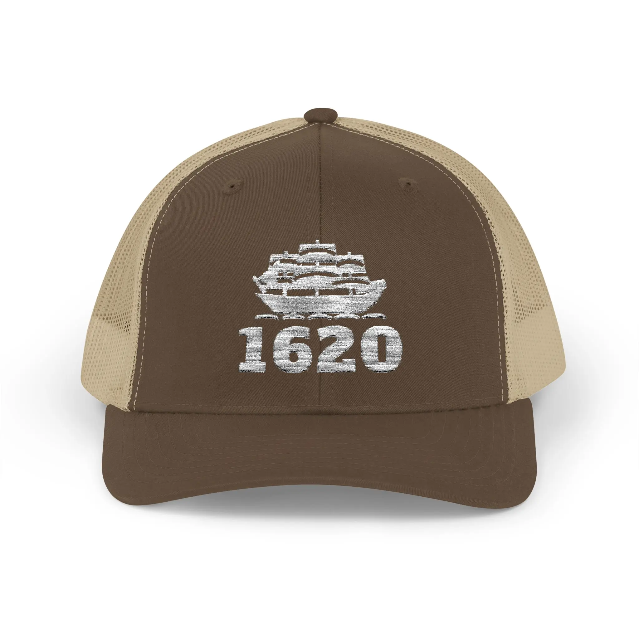 Mayflower 1620 Trucker Hat | Embroidered Ship Snapback - Image 17