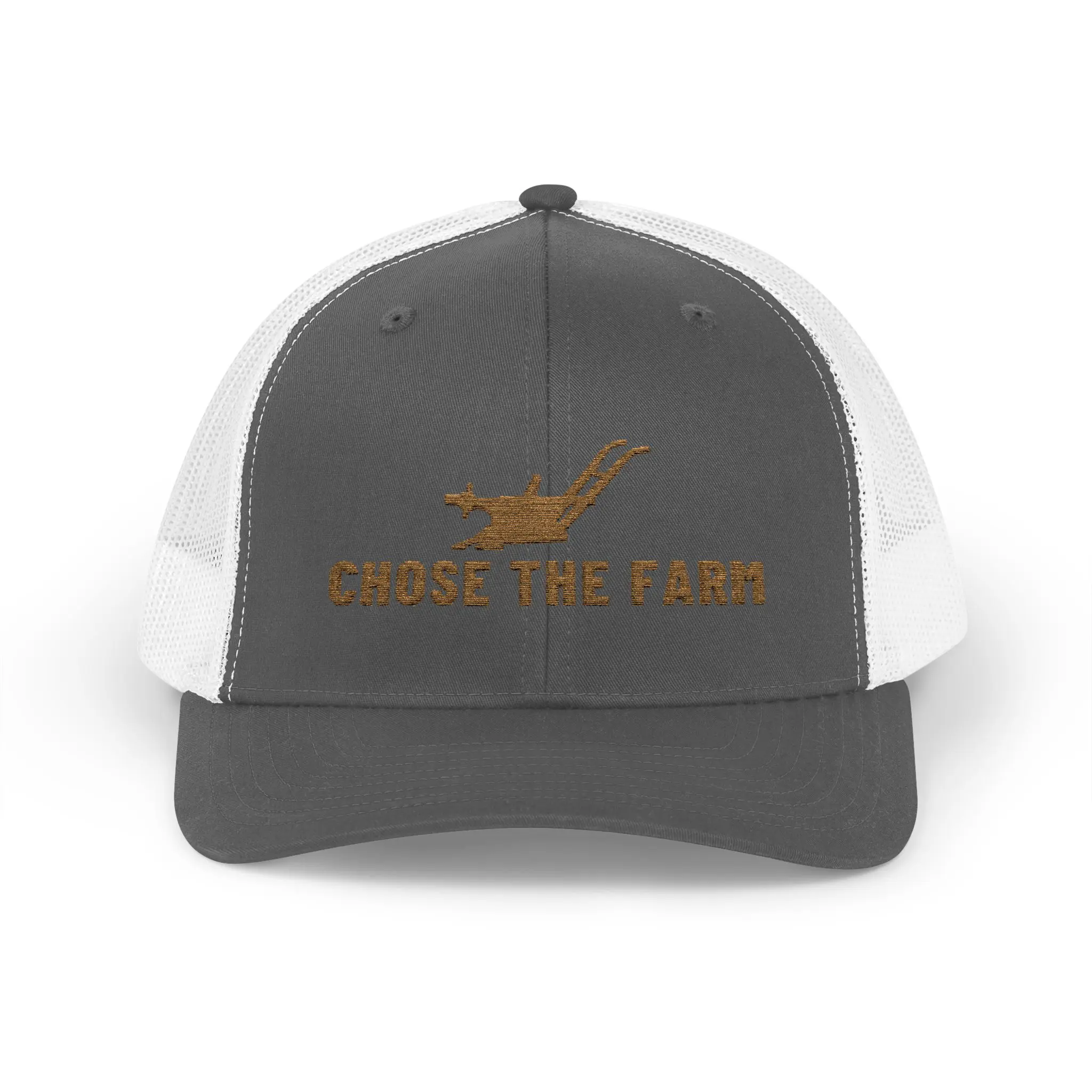 Chose the Farm Trucker Hat | Gold Embroidered Plow Snapback