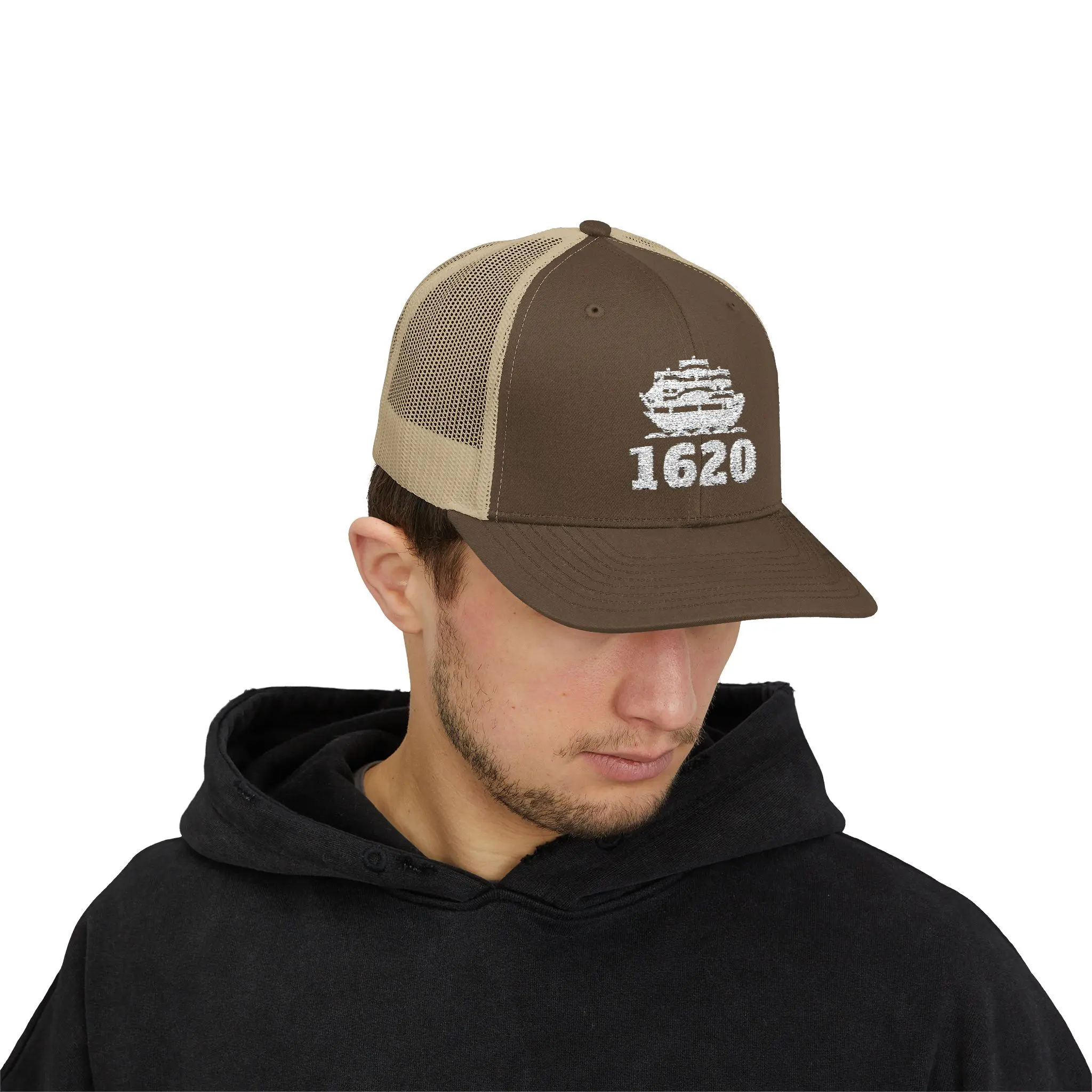 Mayflower 1620 Trucker Hat | Embroidered Ship Snapback - Image 19