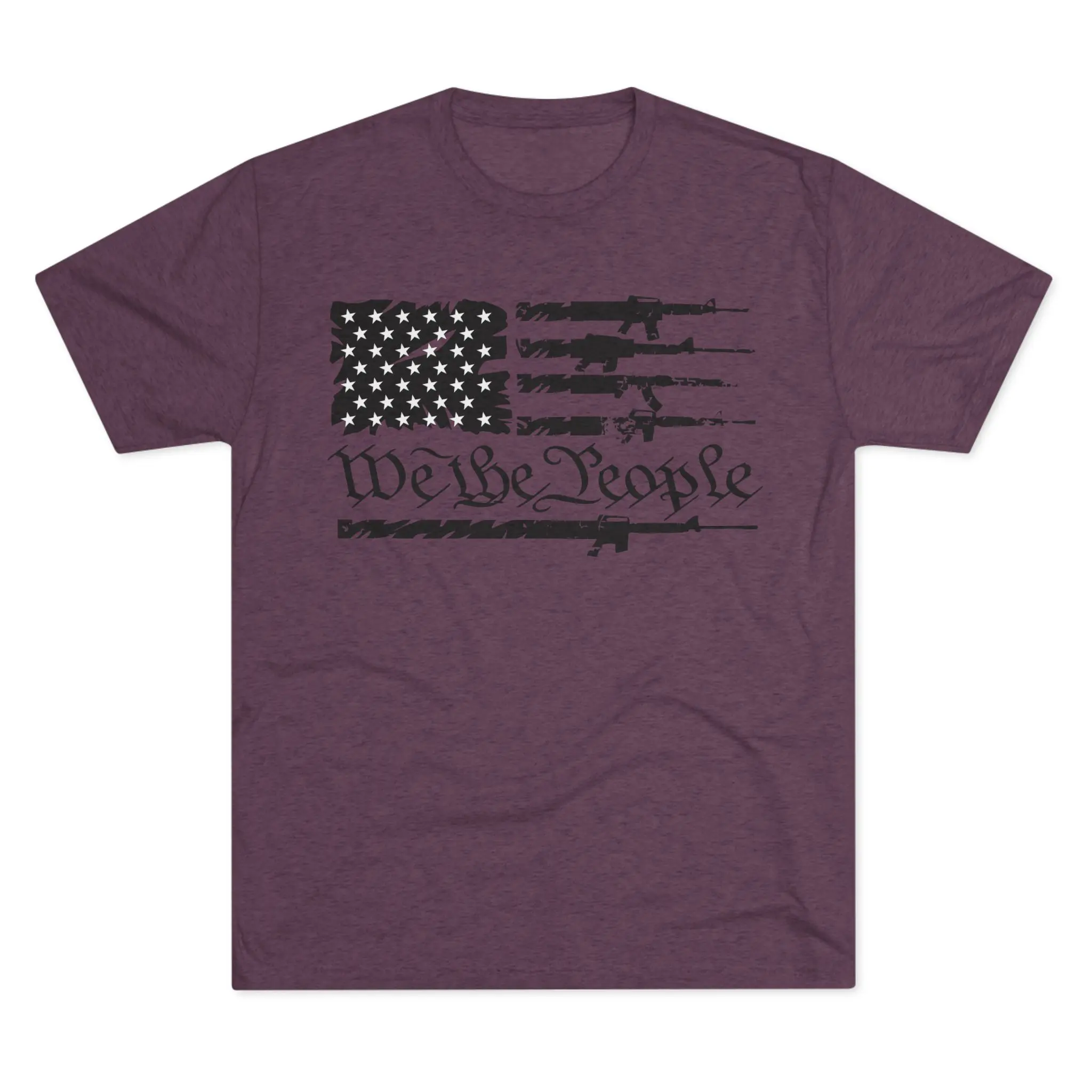 We the People Gun Flag Tri-Blend Tee | Rifle Stripe American Flag Shirt - Image 21