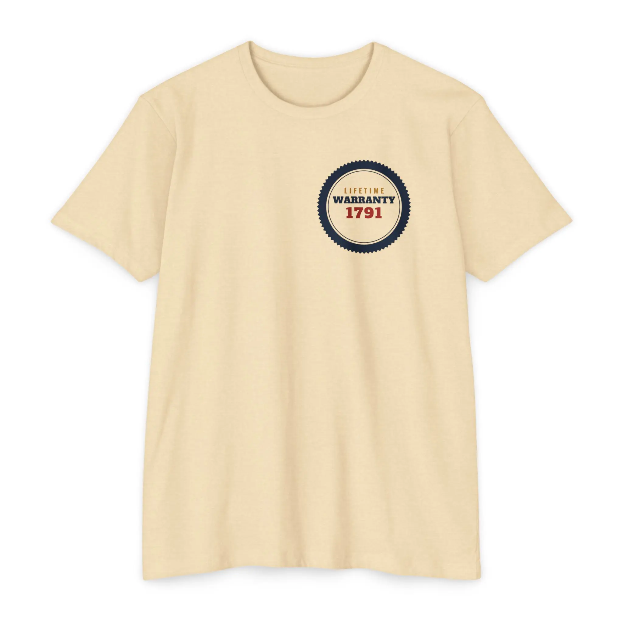 Lifetime Warranty 1791 T-Shirt | Second Amendment Front and Back Tee