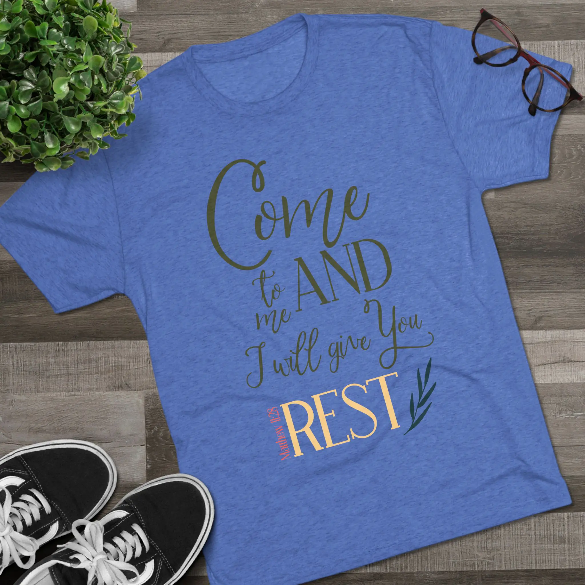 Come to Me and I Will Give You Rest Tee | Matthew 11:28 Christian Shirt - Image 7