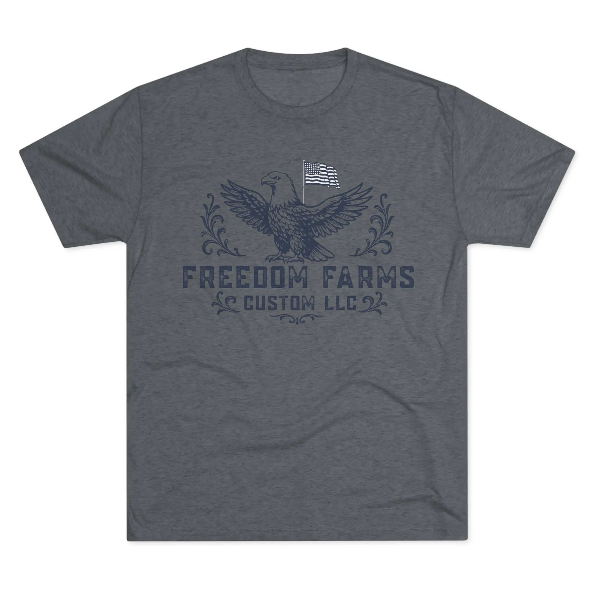 Freedom Farms Custom Eagle and Flag Logo Tee | Signature Tri-Blend Shirt - Image 13