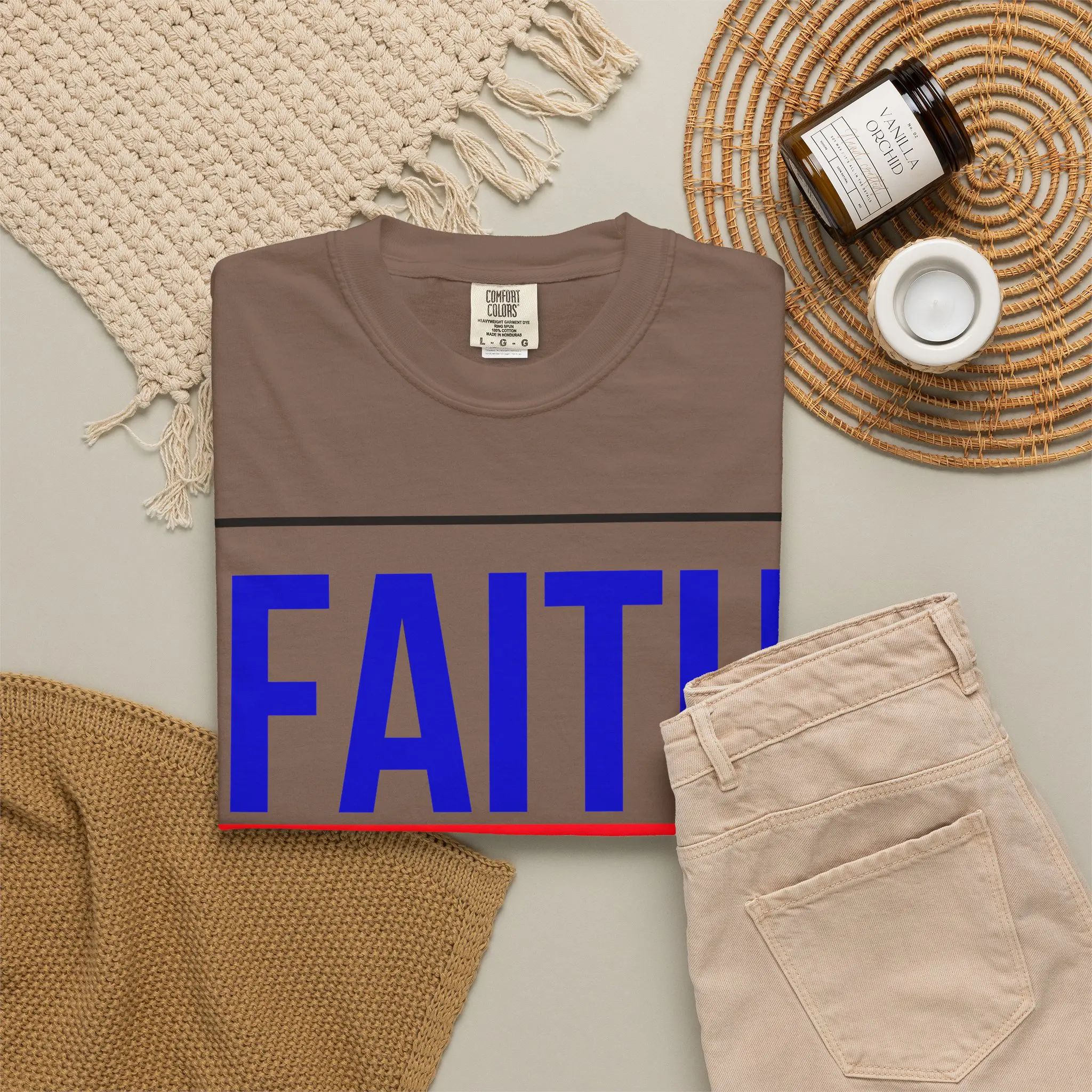Faith Over Fear Psalm 118:6 Garment-Dyed Tee | Christian Statement Shirt - Image 20