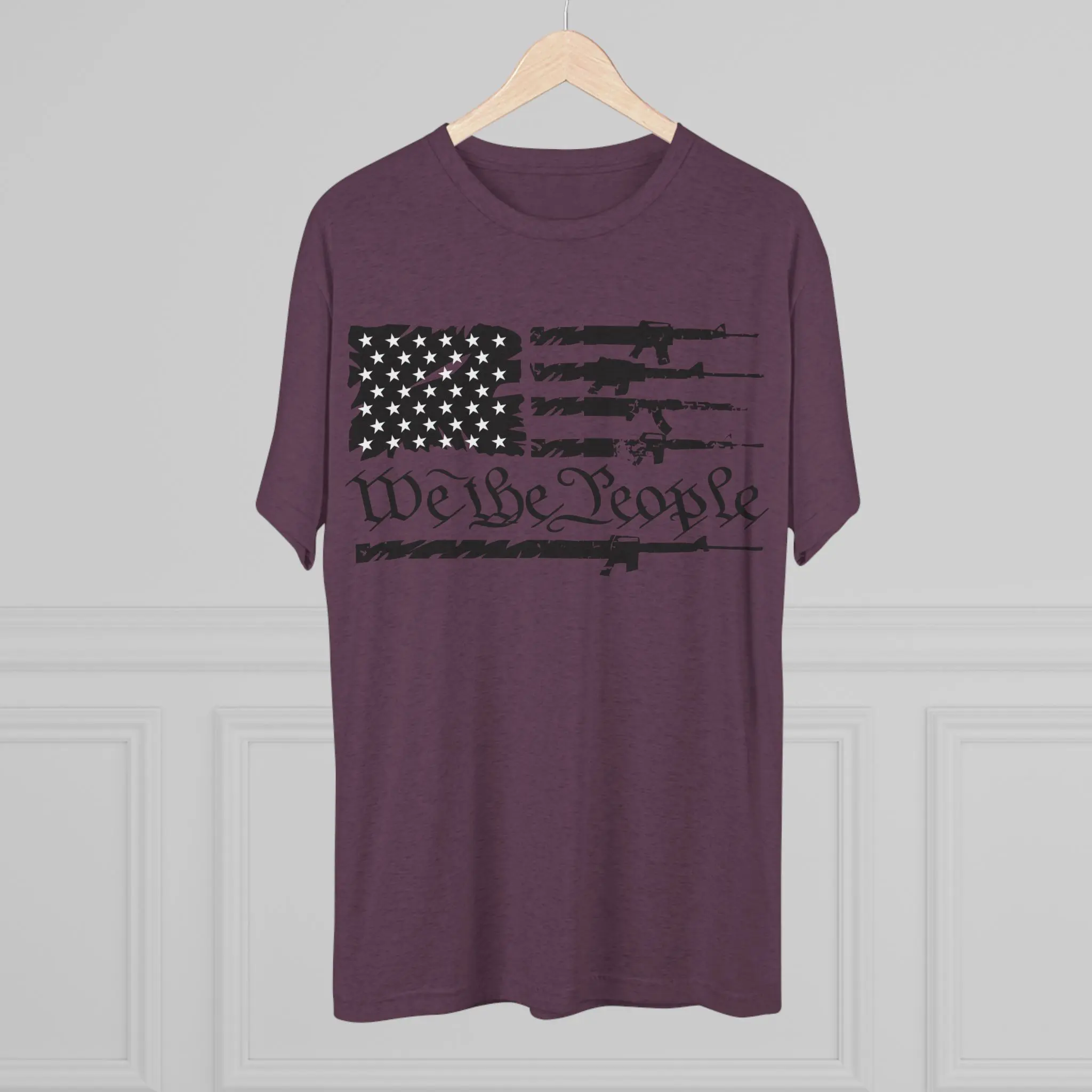 We the People Gun Flag Tri-Blend Tee | Rifle Stripe American Flag Shirt - Image 24