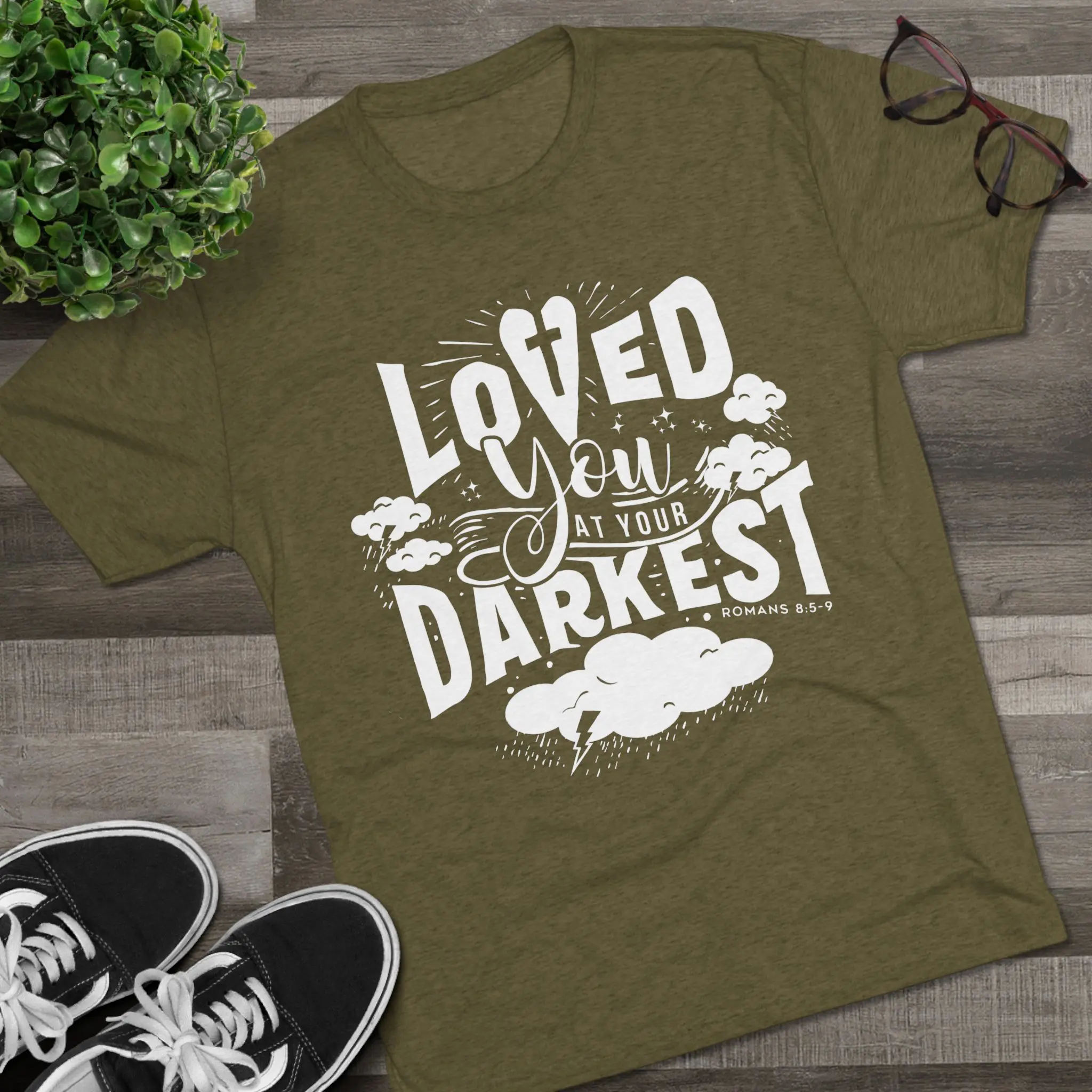 Loved You at Your Darkest T-Shirt | Christian Grace Tri-Blend Tee - Image 11