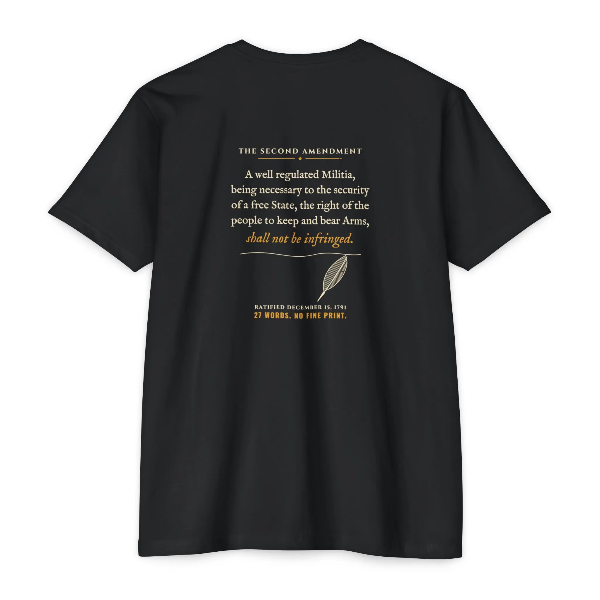 27 Words No Fine Print T-Shirt | Second Amendment Front and Back Tee - Image 14