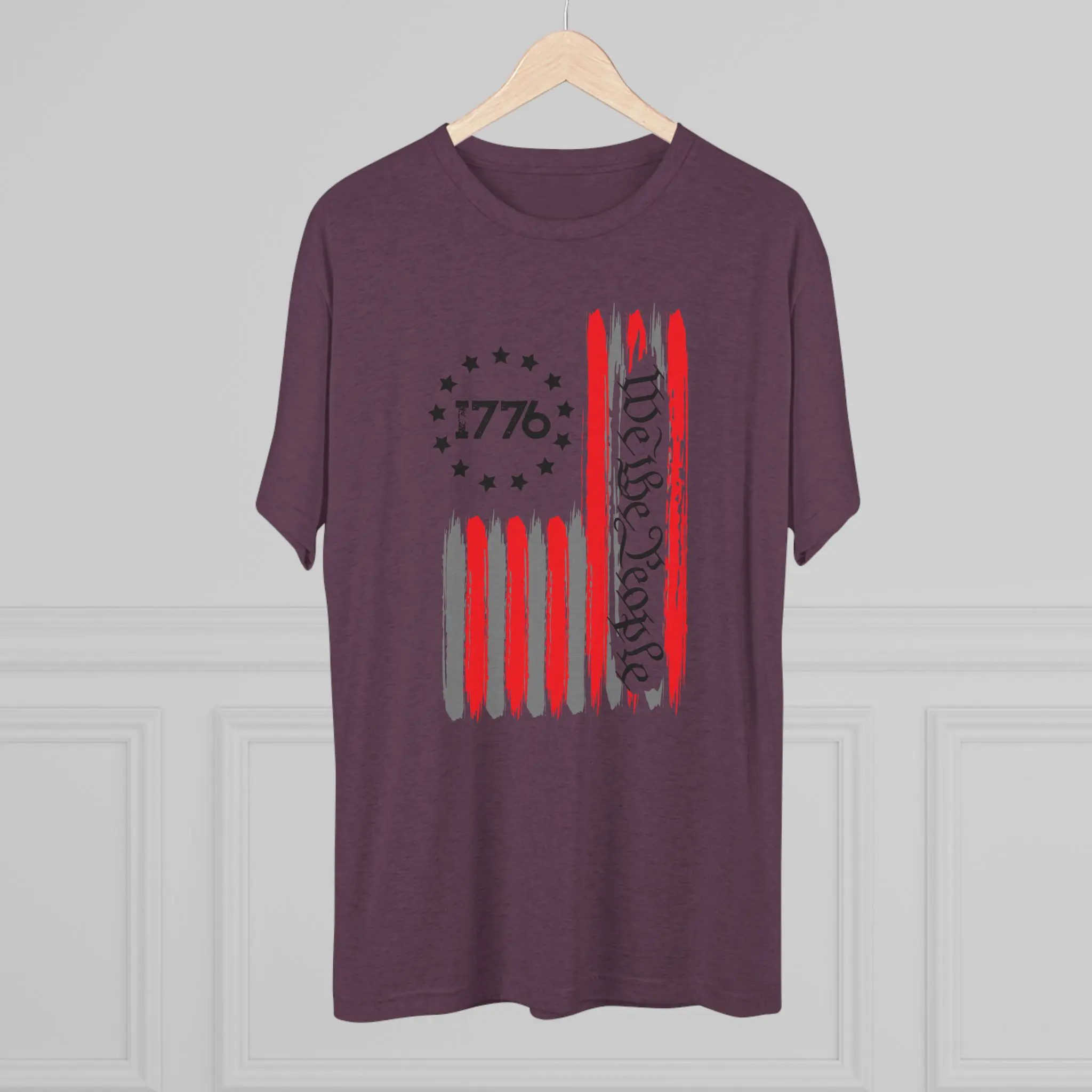 We the People 1776 Flag Tri-Blend Tee | Distressed Betsy Ross Flag Shirt - Image 16