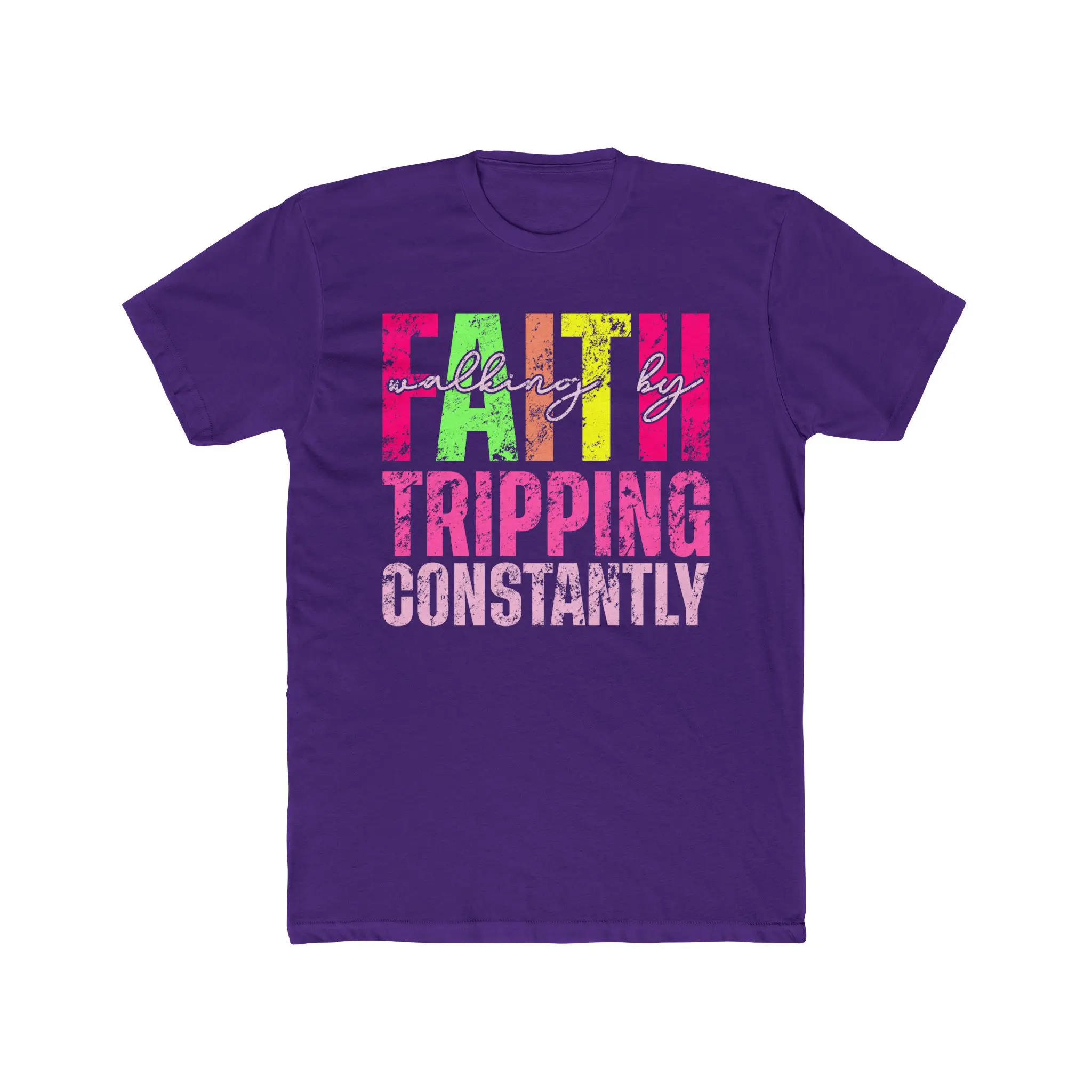 Walking by Faith, Tripping Constantly T-Shirt | Funny Christian Tee - Image 17