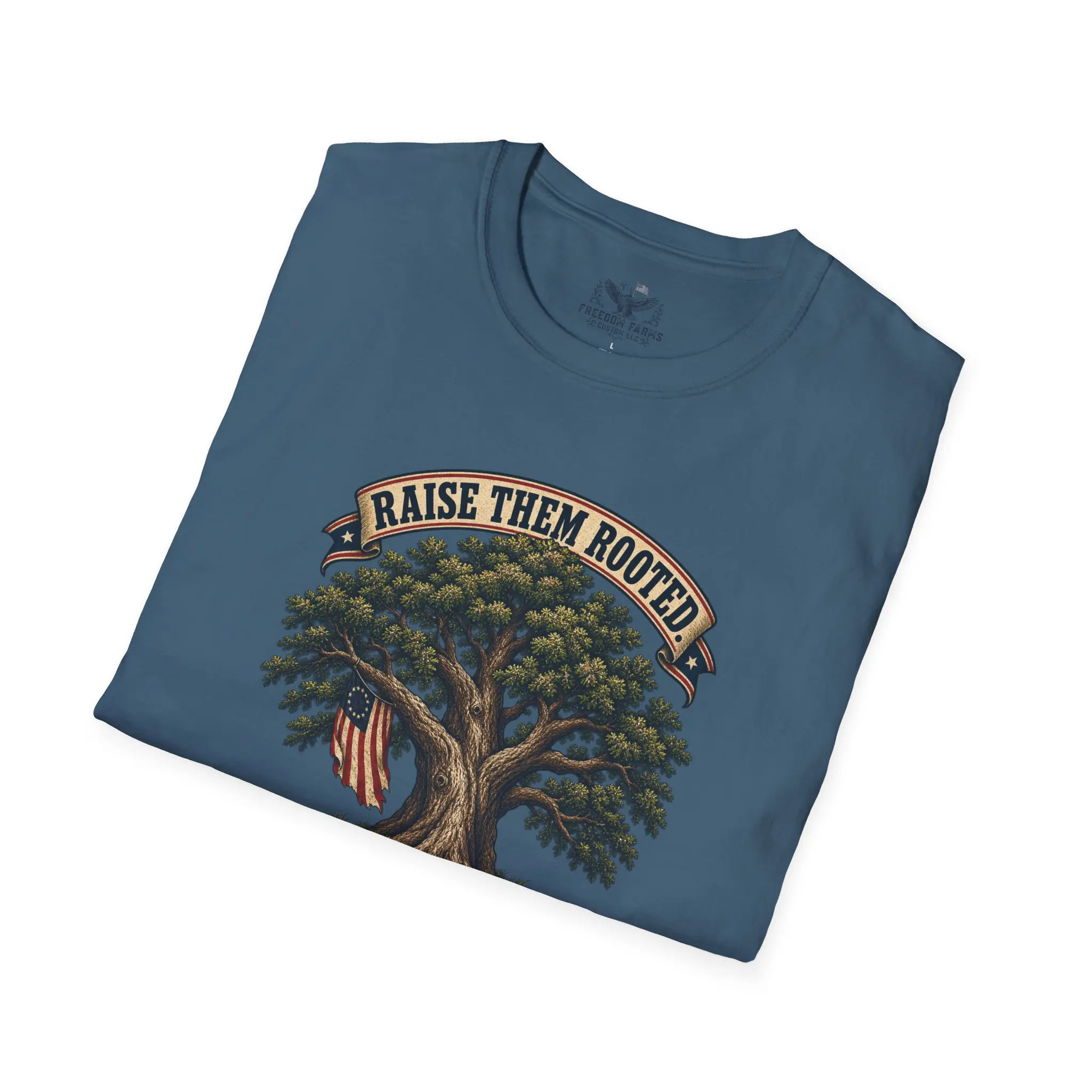 Raise Them Rooted, Raise Them Free T-Shirt | Faith and Flag Oak Tree Tee - Image 16