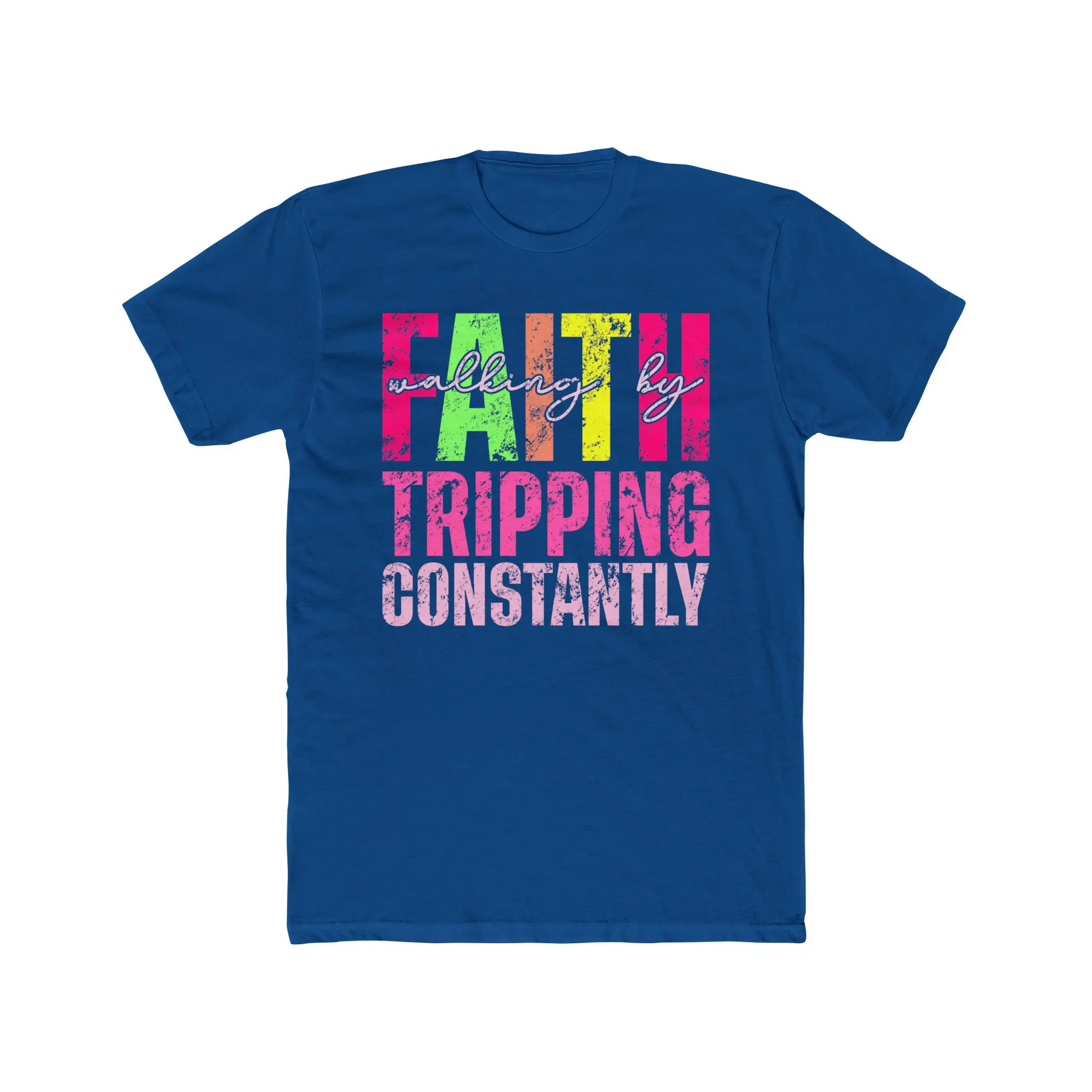 Walking by Faith, Tripping Constantly T-Shirt | Funny Christian Tee - Image 13